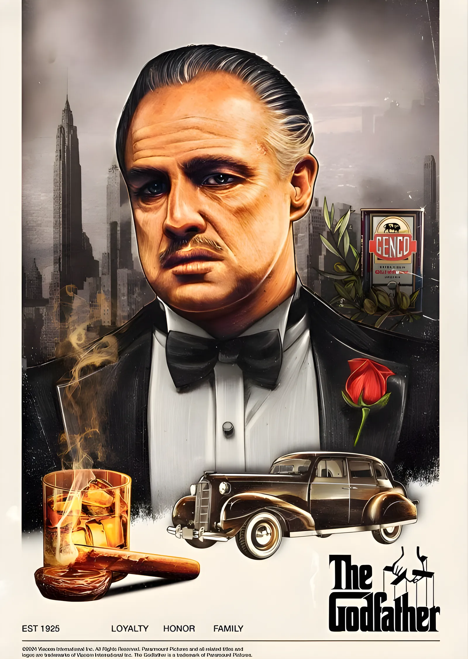 The Godfather: Don Vito Corleone metal tablo