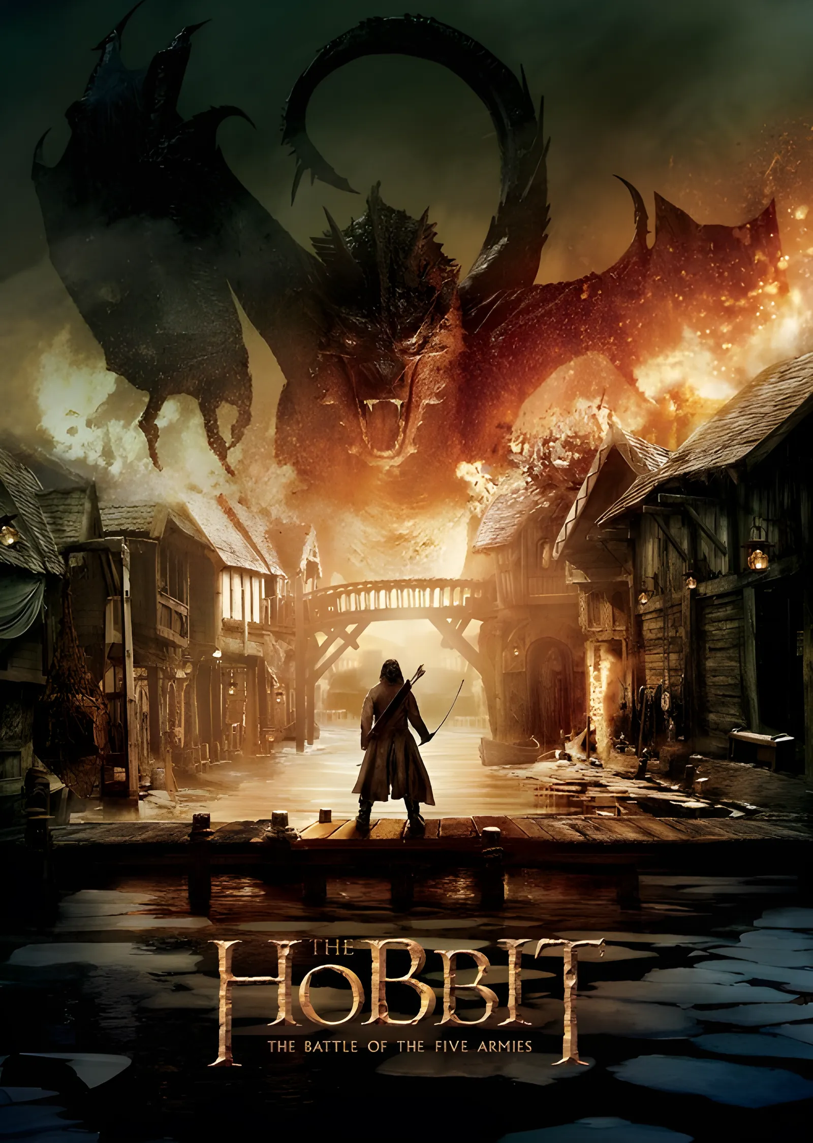 The Hobbit: Smaug ve Esgaroth metal tablo