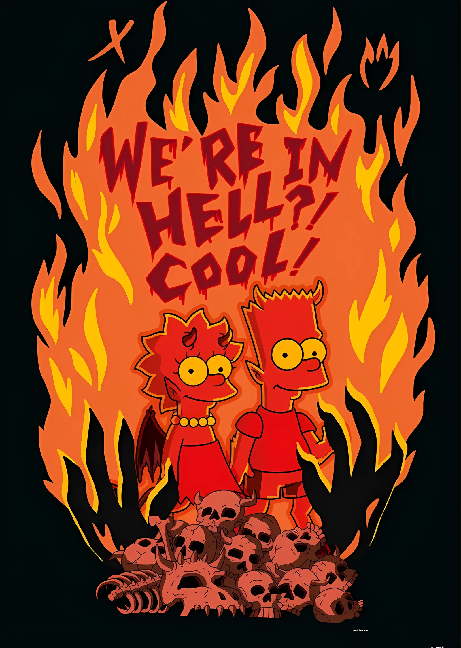 The Simpsons: We're in Hell?! Cool! metal tablo