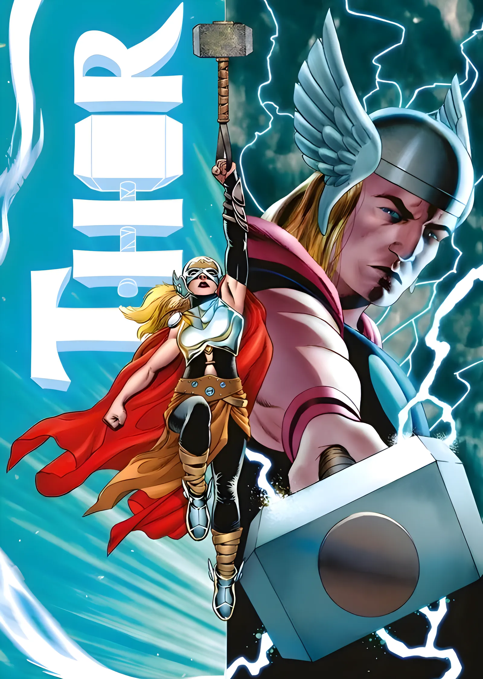 Thor: Jane Foster ve Thor metal tablo