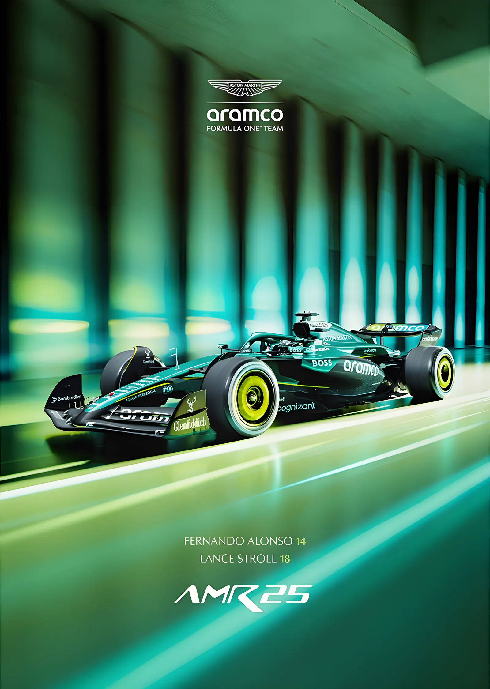 Aston Martin F1 · AMR25 2025 metal tablo