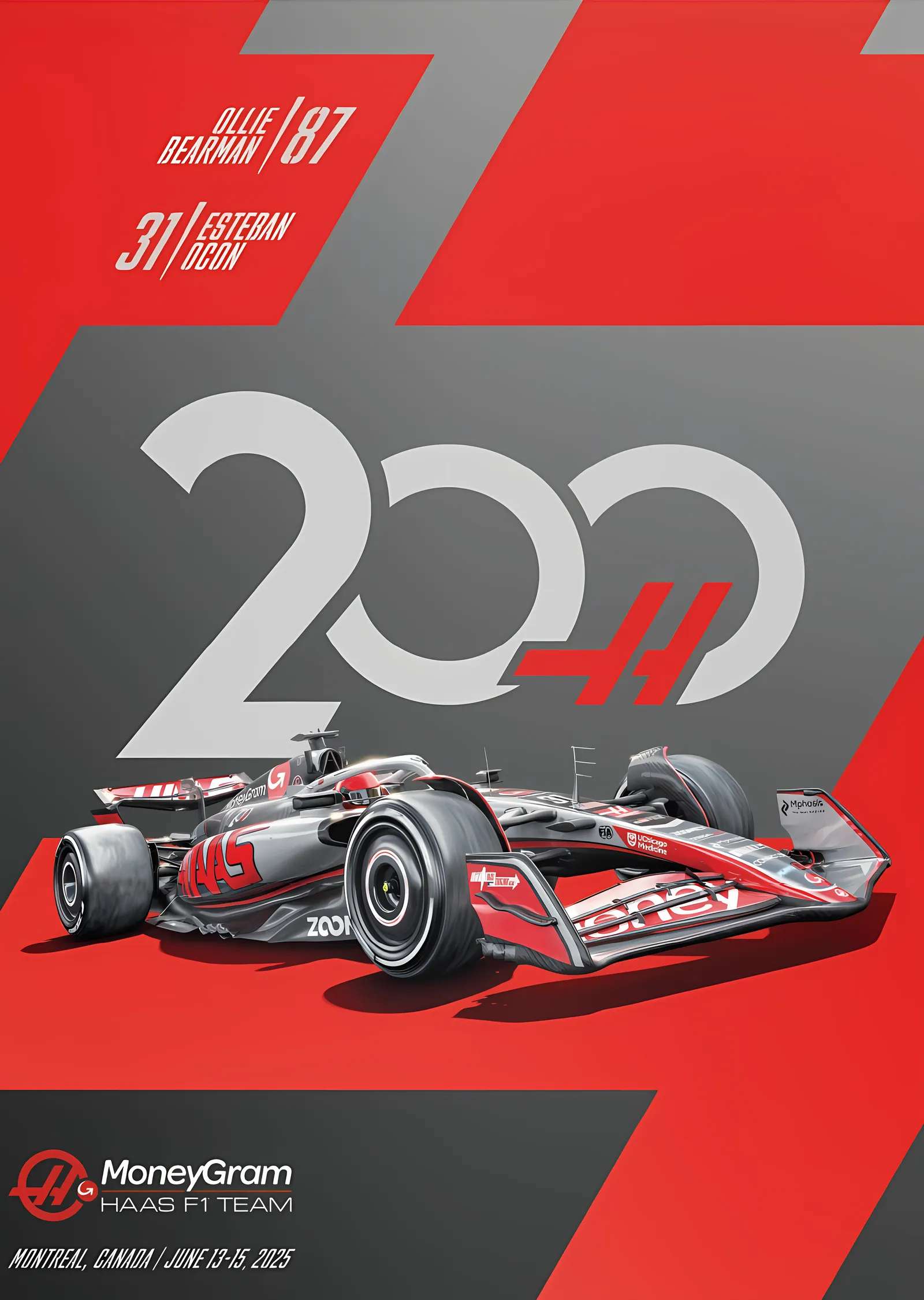 Haas F1 200th Grand Prix · Montreal 2025 metal tablo