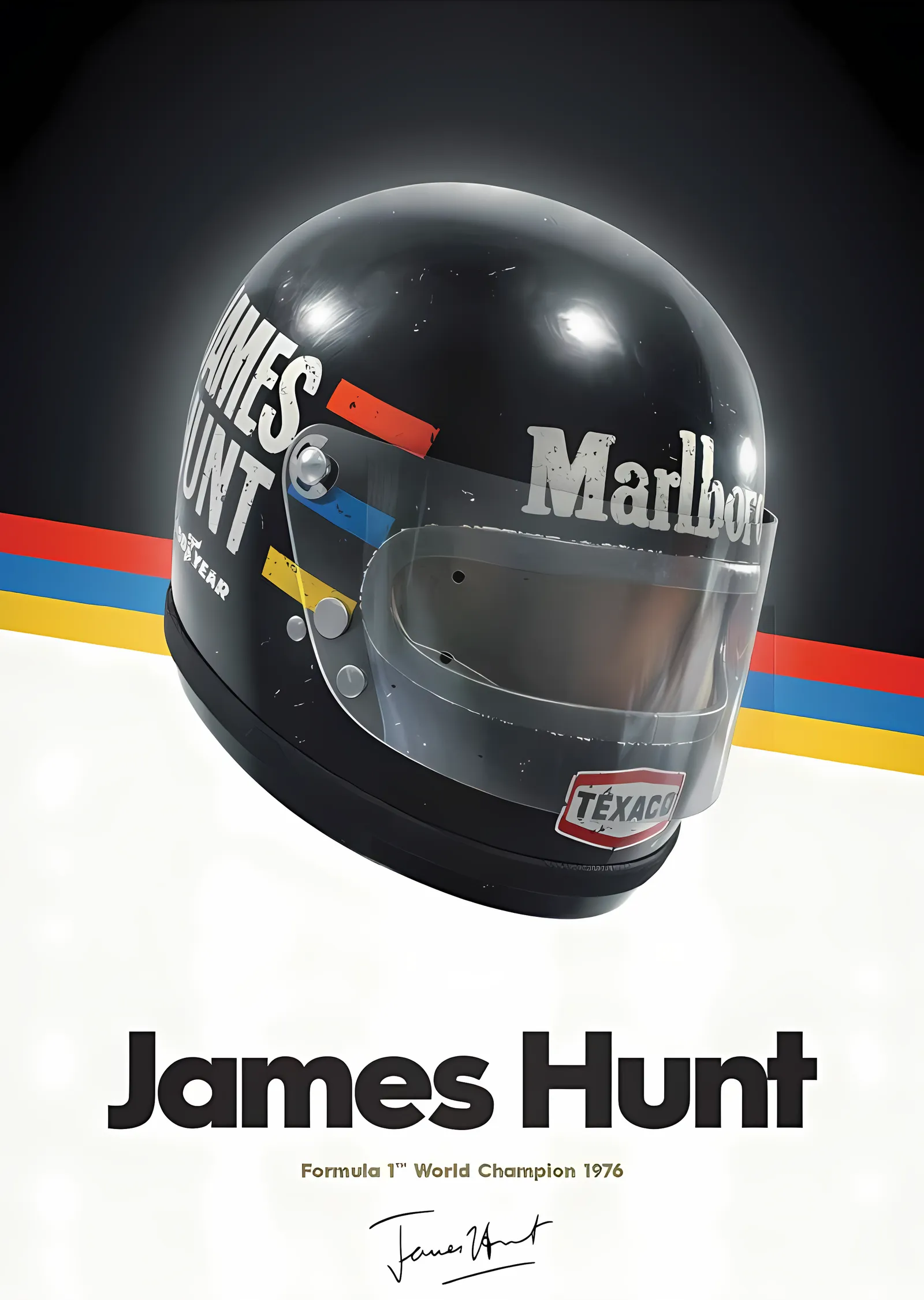James Hunt · 1976 Kaskı metal tablo