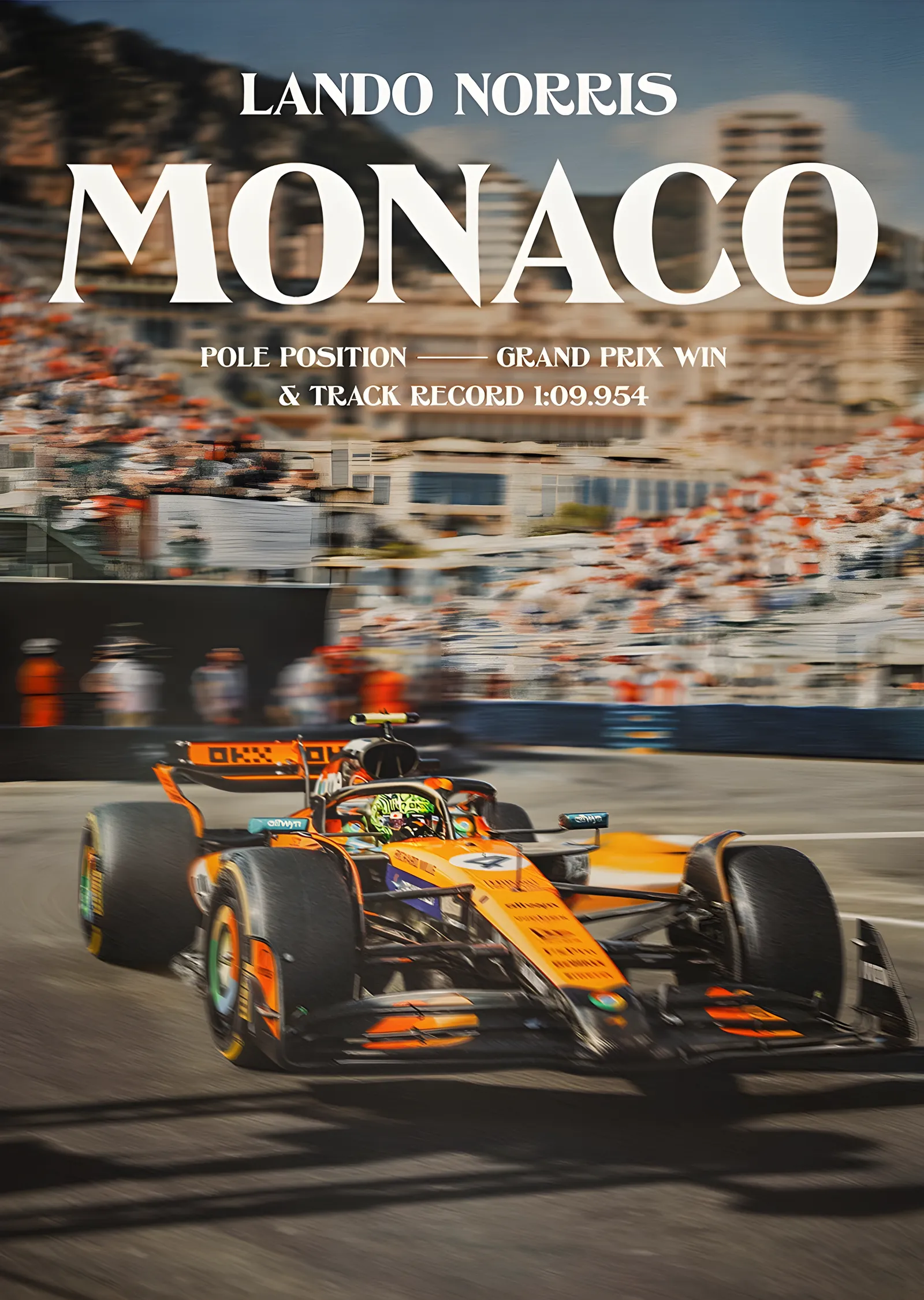 Lando Norris · McLaren Monaco GP 2025 Kazananı metal tablo