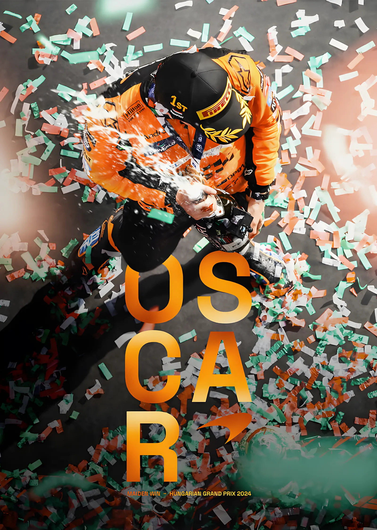 Oscar Piastri · 2024 Maiden Grand Prix Win Hungary metal tablo