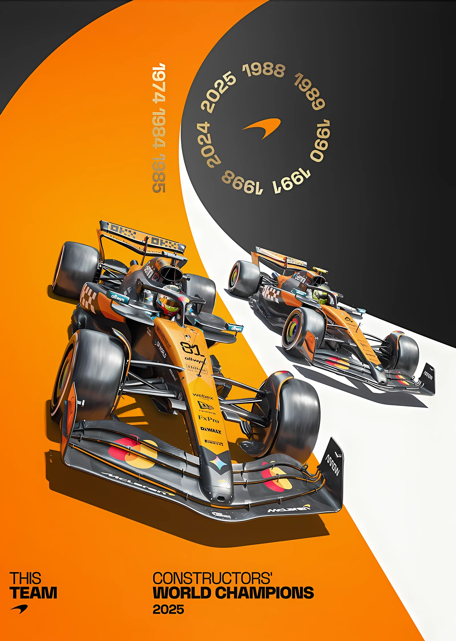 McLaren F1 · 2025 Constructors’ Dünya Şampiyonu metal tablo
