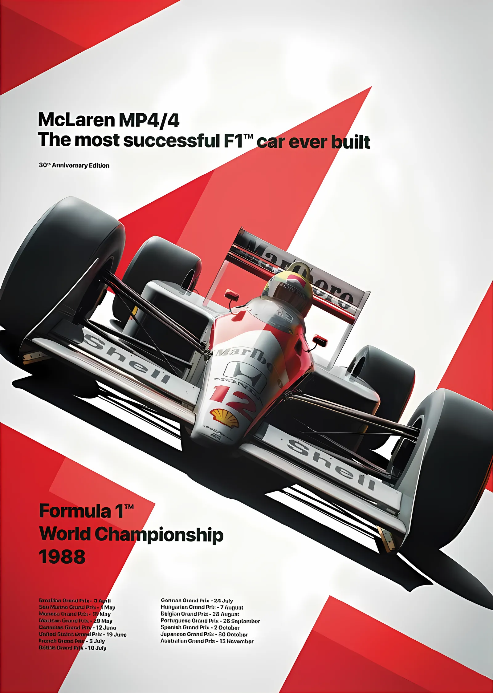 McLaren MP4/4 · 1988 Ayrton Senna San Marino GP metal tablo