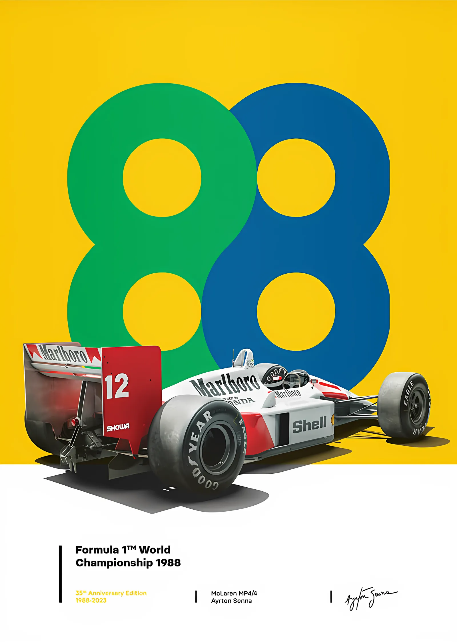 Ayrton Senna · 1988 35. Yıl San Marino GP 88 metal tablo