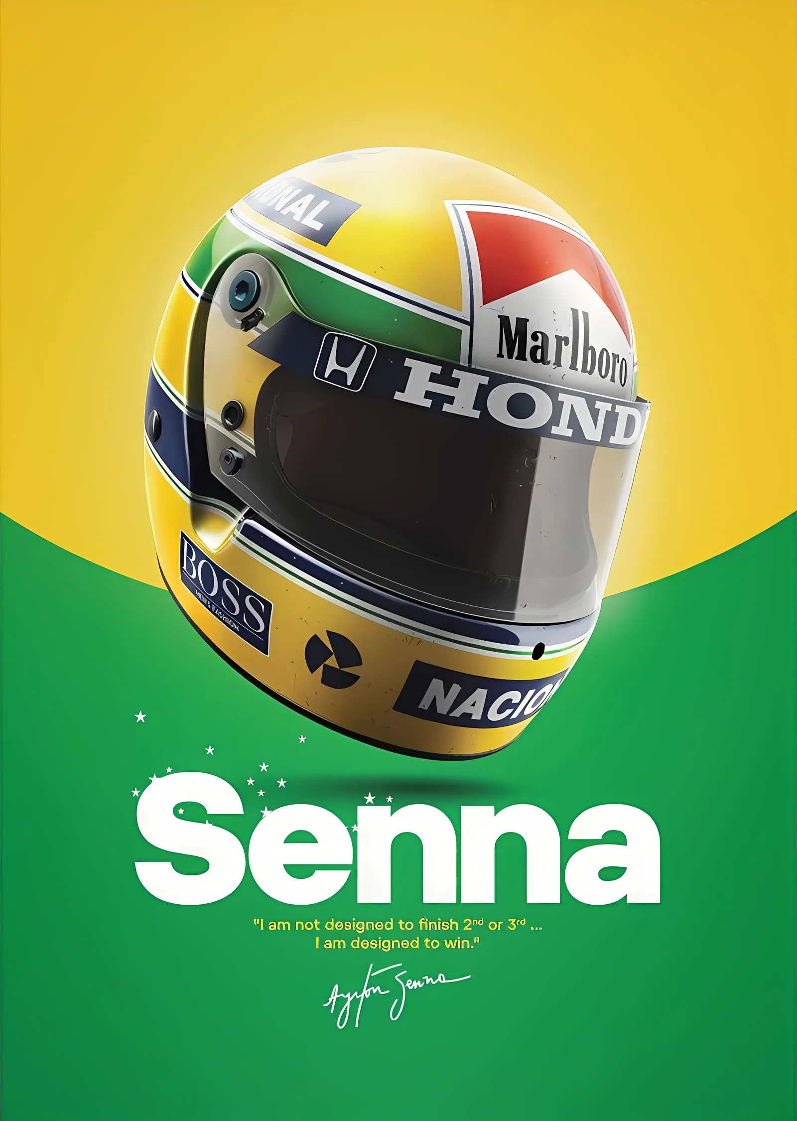 Ayrton Senna · 1988 Kaskı 35. Yıl metal tablo