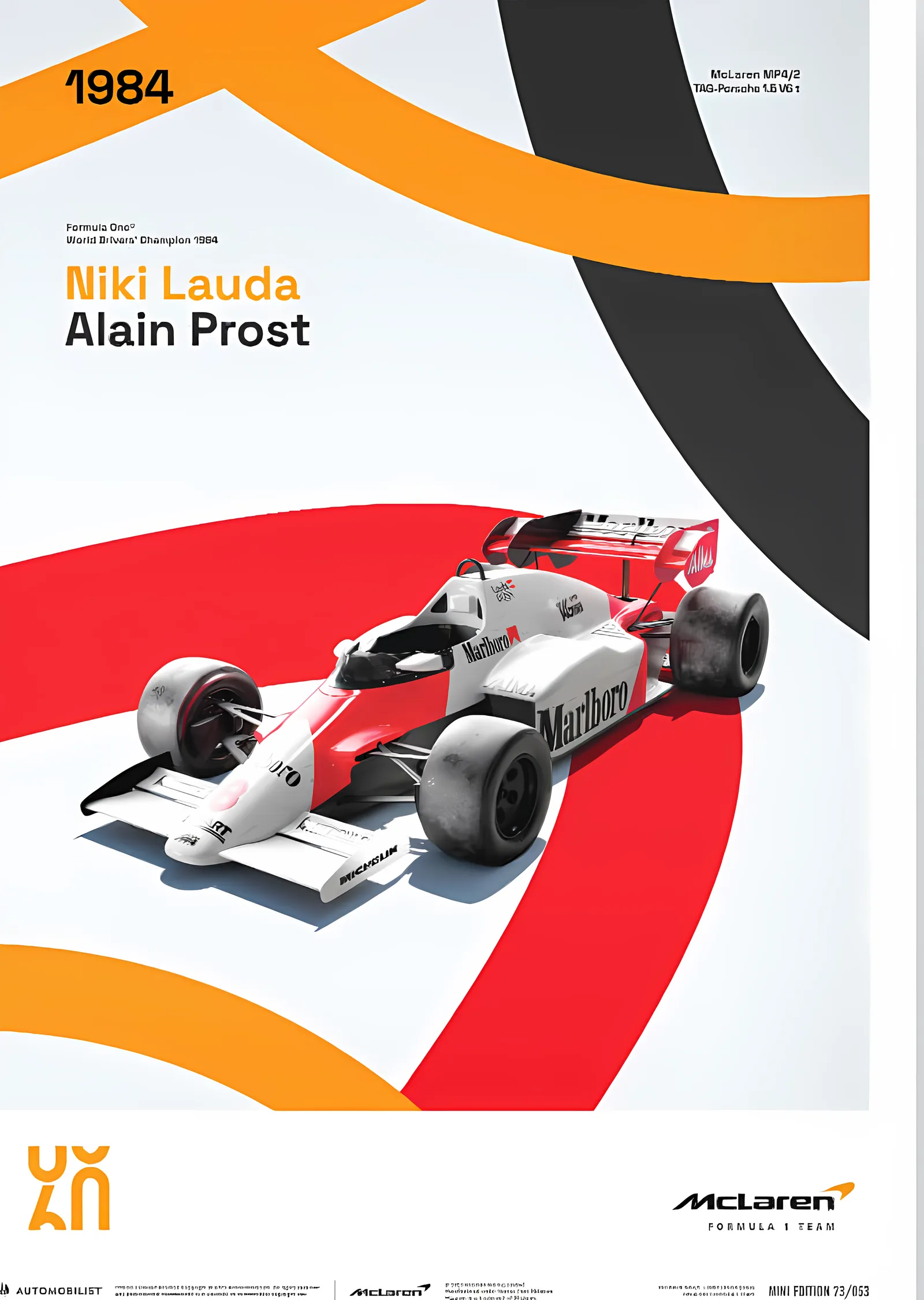 McLaren Racing MP4/2 · 1984 60. Yıl metal tablo