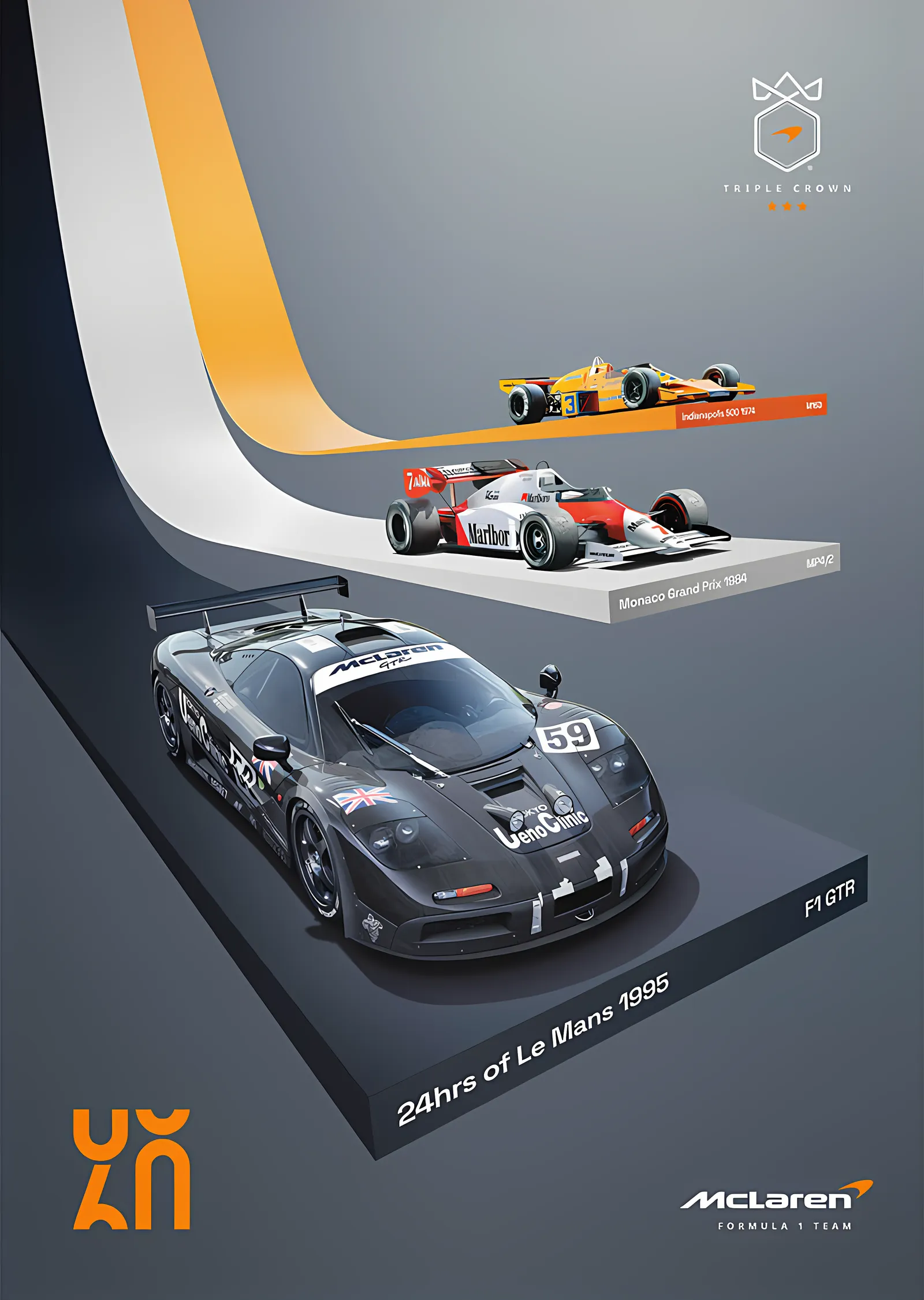 McLaren Racing · 2023 Triple Crown 60. Yıl metal tablo