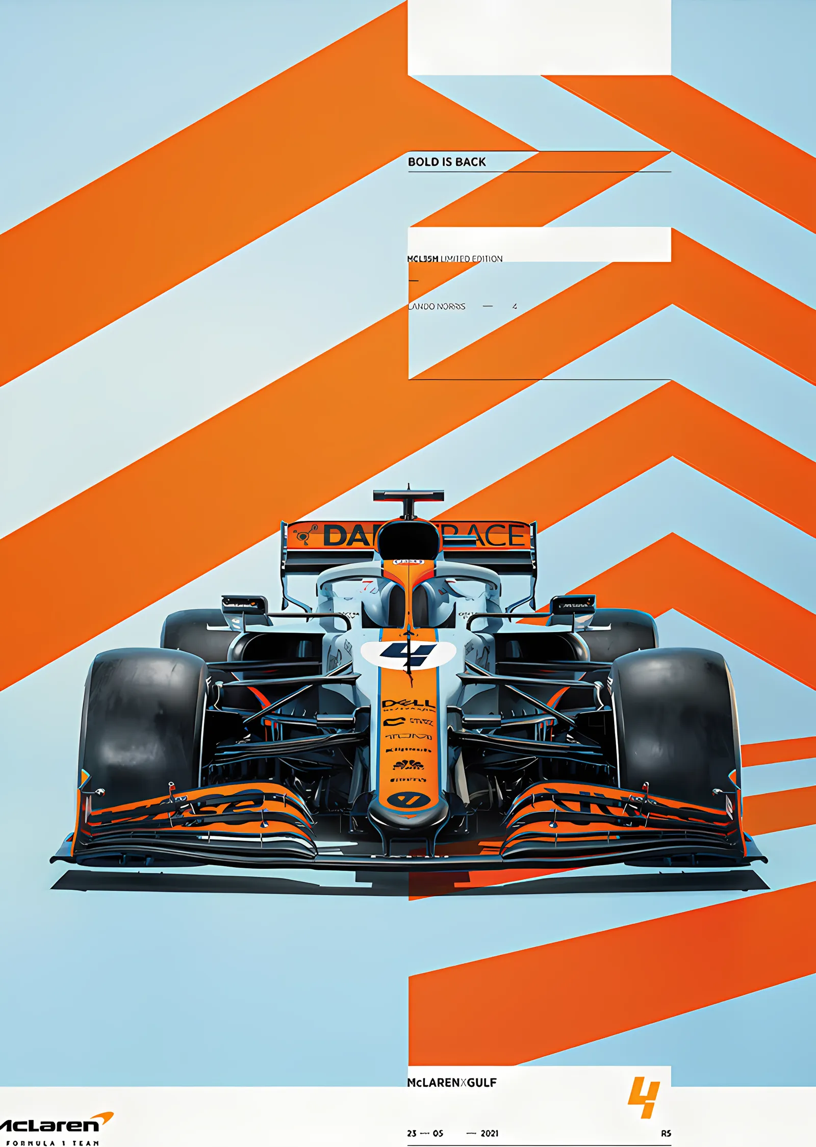 McLaren x Gulf · 2021 Lando Norris metal tablo
