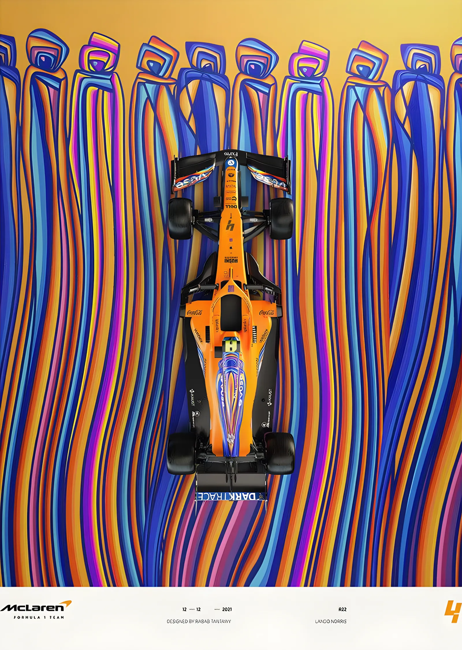 Lando Norris · 2021 McLaren x Vuse Değişimin Sürücüsü metal tablo