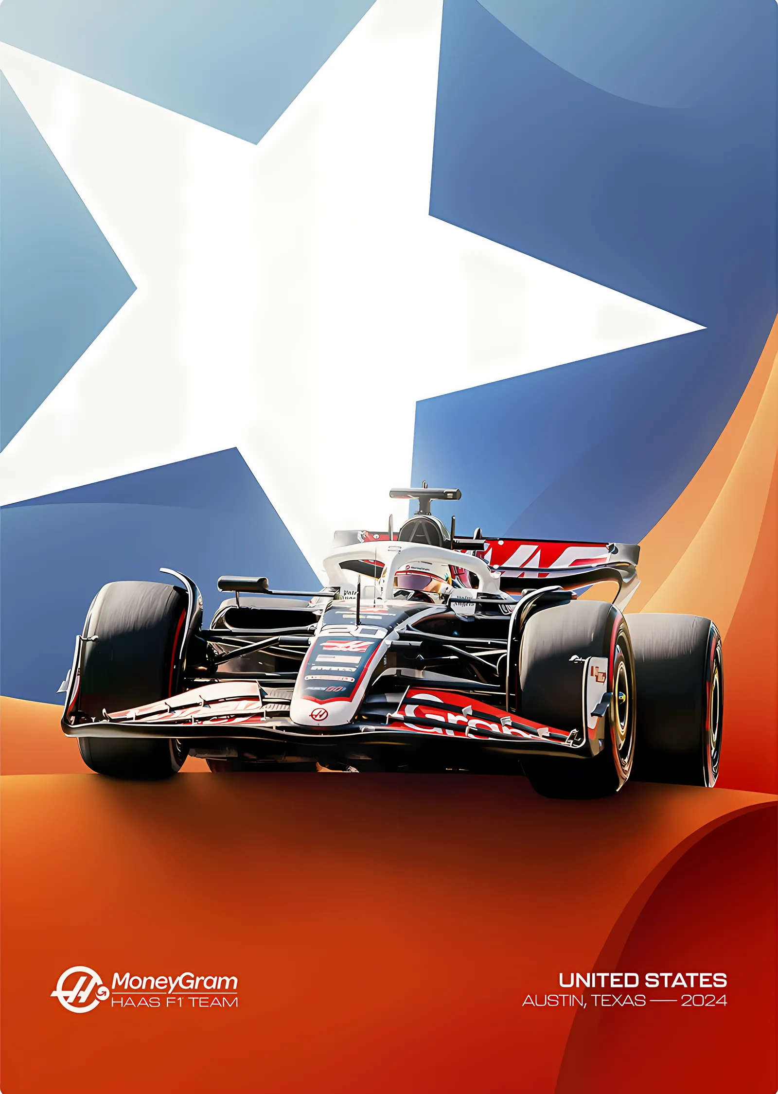 Haas F1 2024 · Austin Texas Grand Prix metal tablo