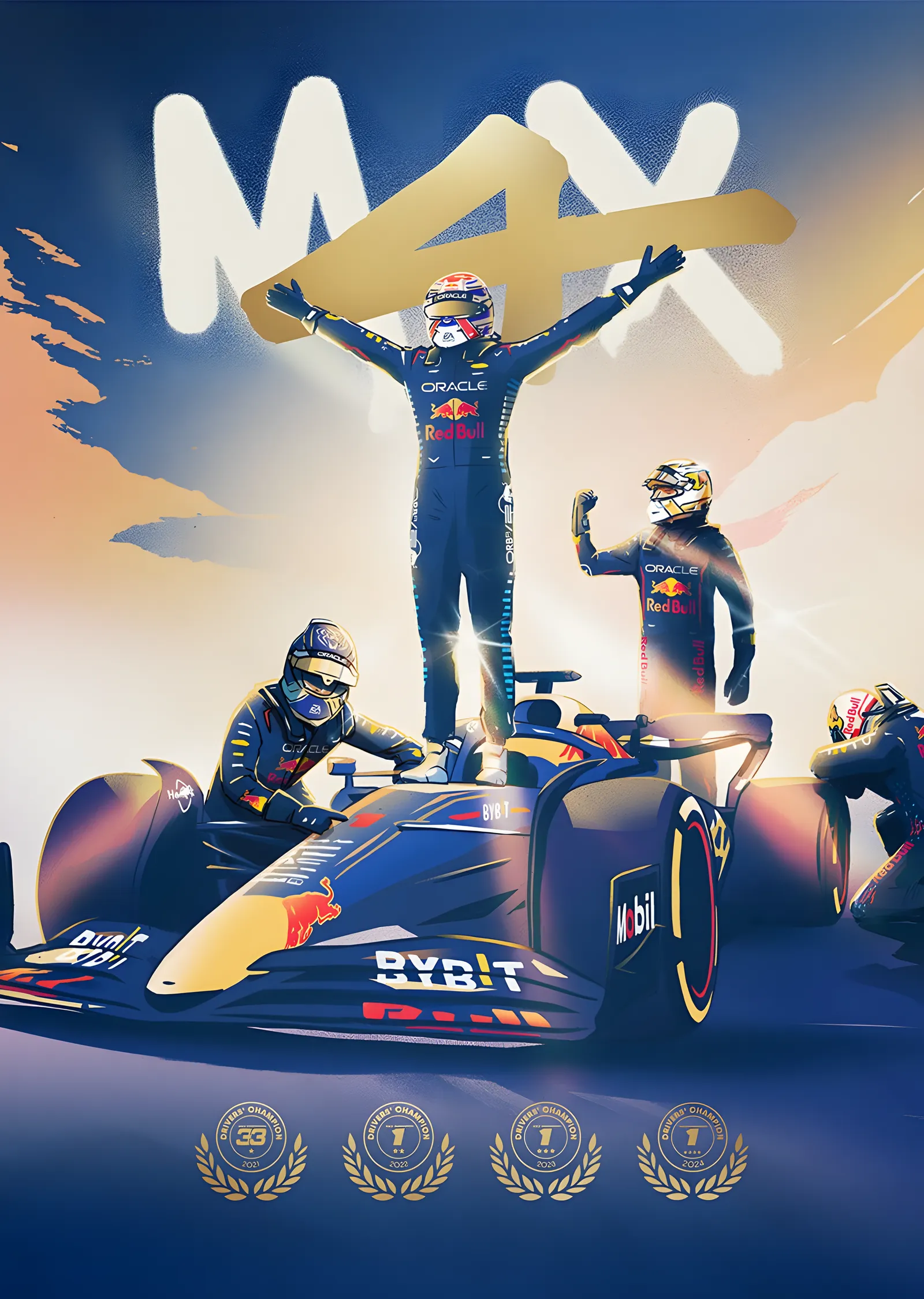 Red Bull Racing · Max Verstappen · 2024 F1 Dünya Şampiy · II metal tablo