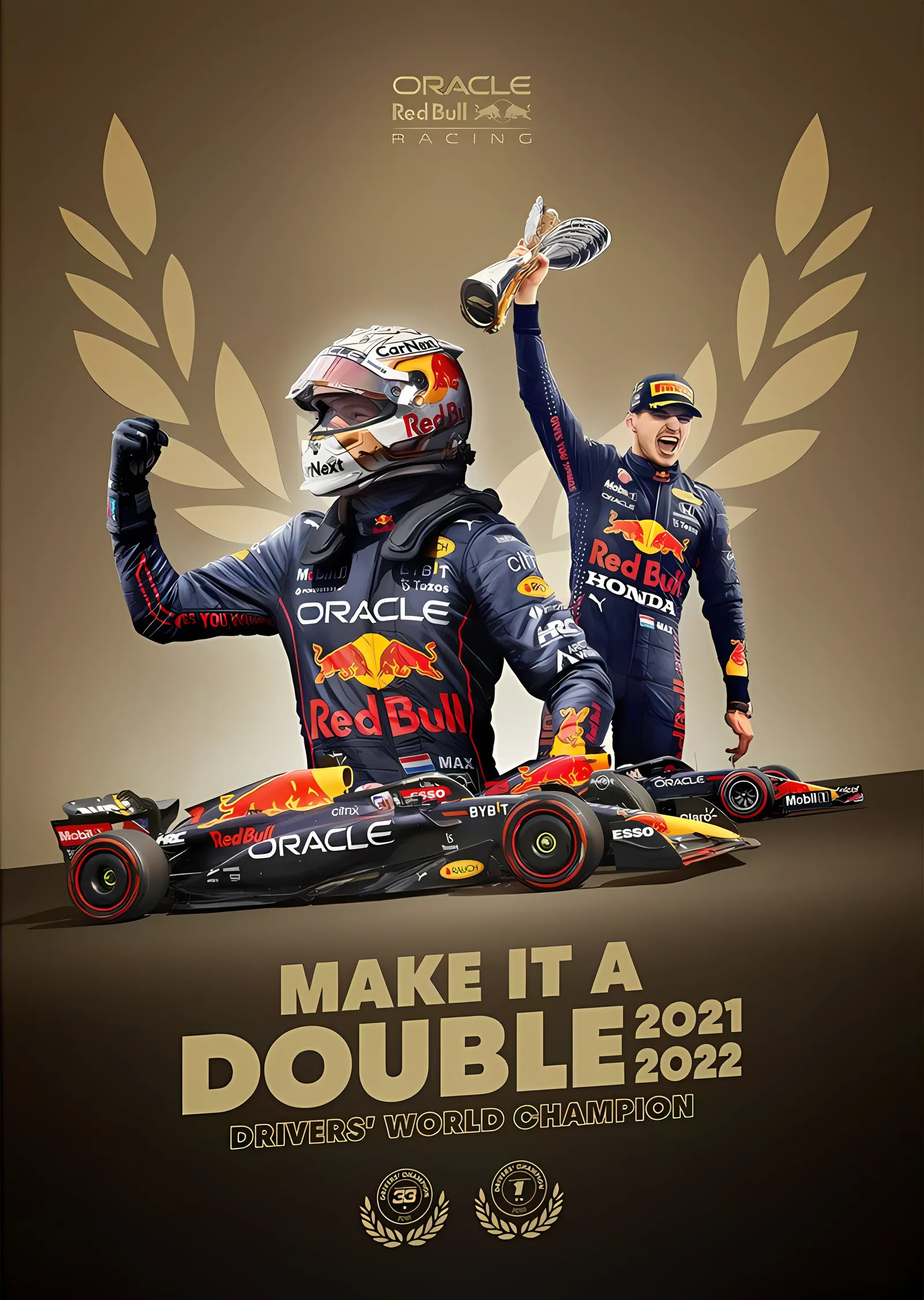 Max Verstappen · 2022 Make It A Double F1 Dünya Şampiyonu metal tablo