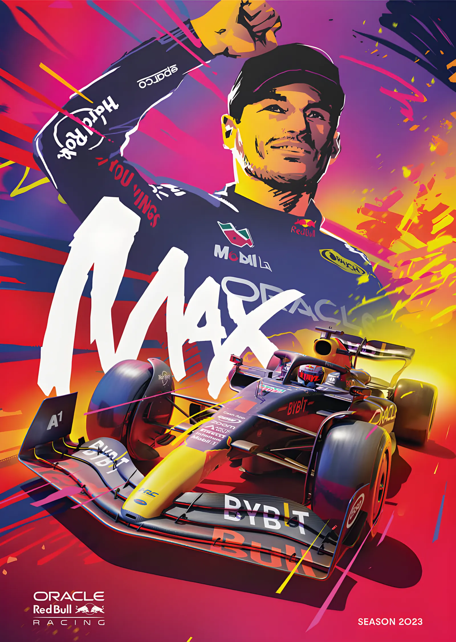 Max Verstappen · 2023 Red Bull Racing metal tablo