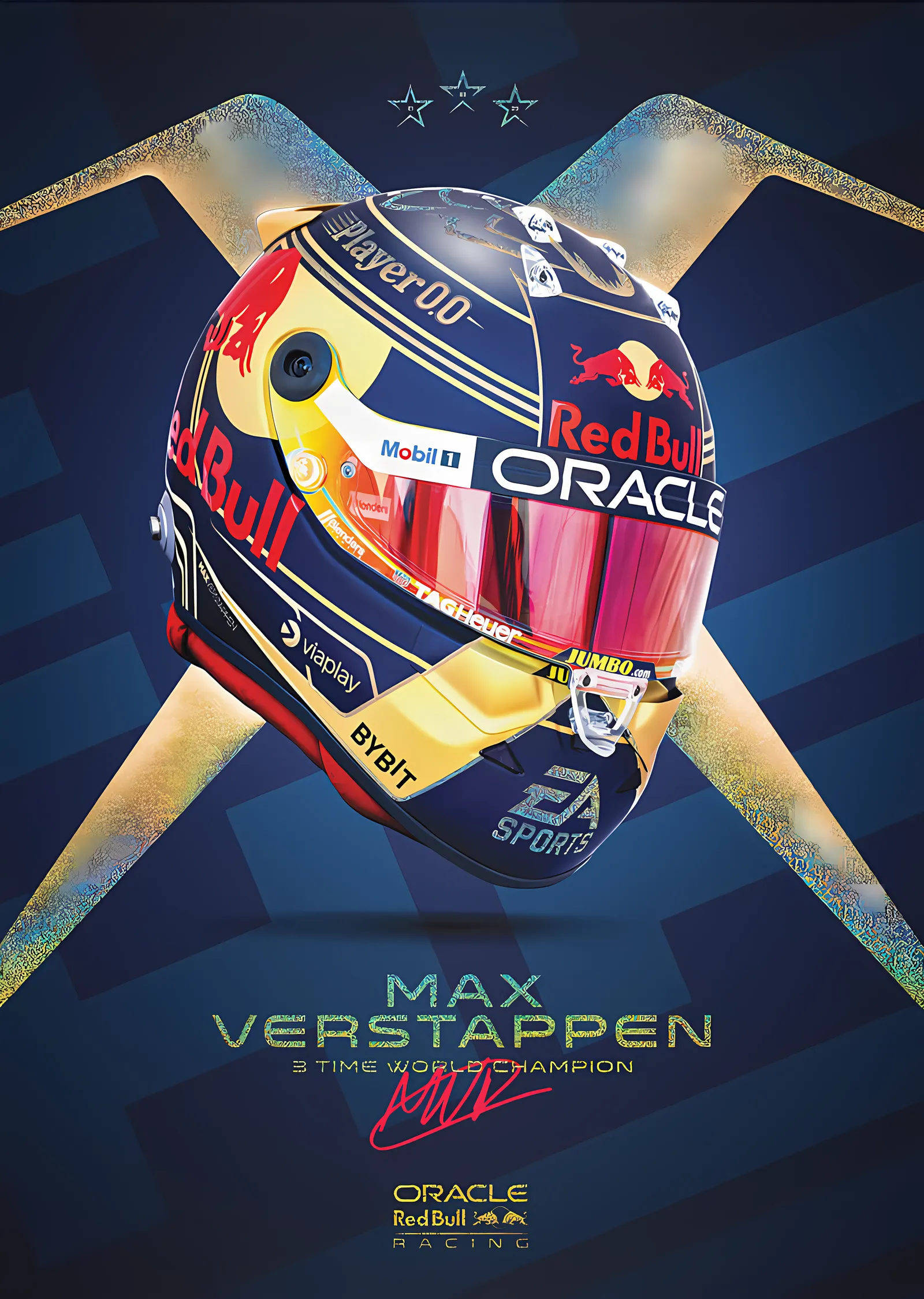 Max Verstappen · 2023 Dünya Şampiyonu Kaskı metal tablo