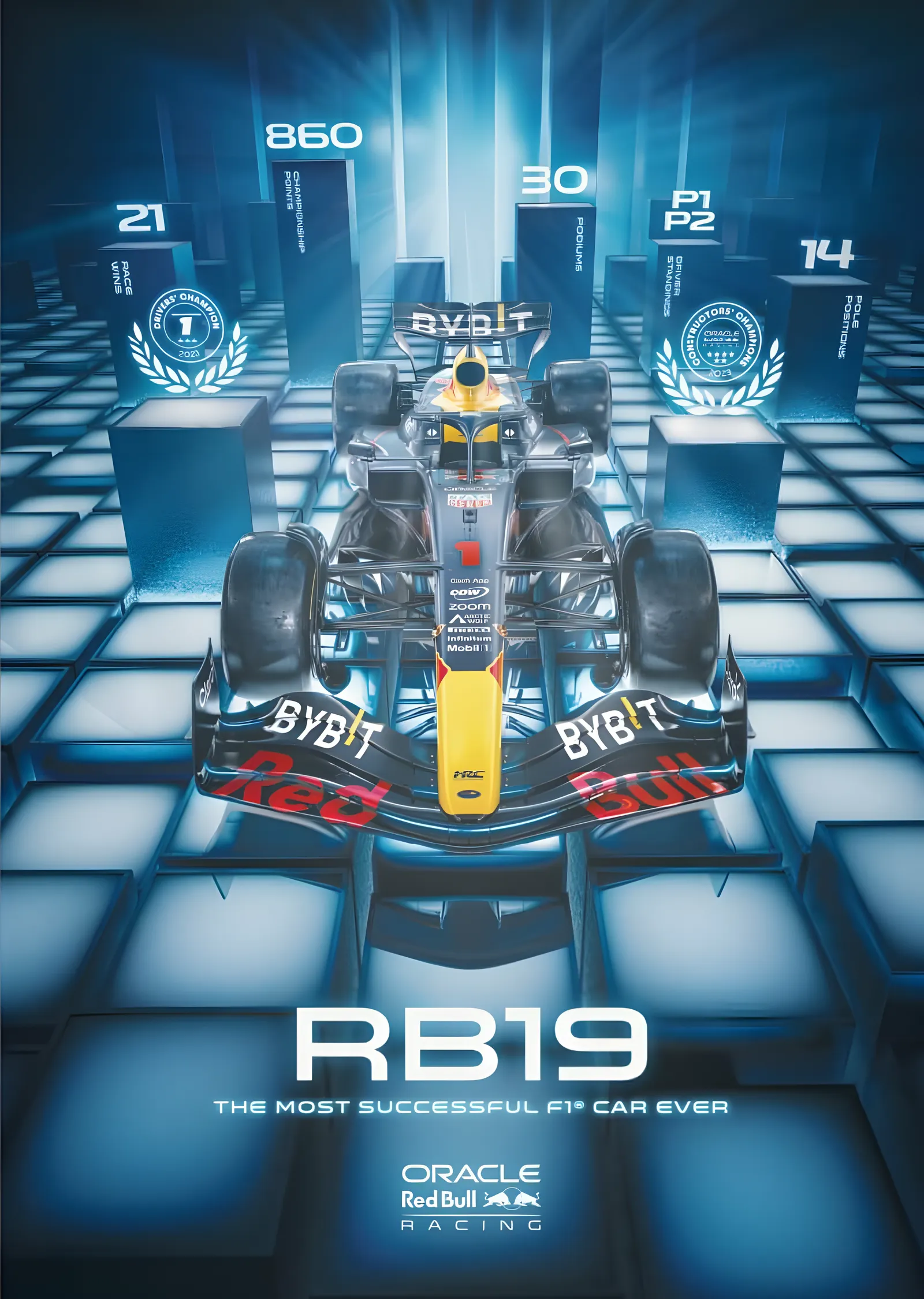 Red Bull Racing RB19 · 2023 En Başarılı F1 Aracı metal tablo