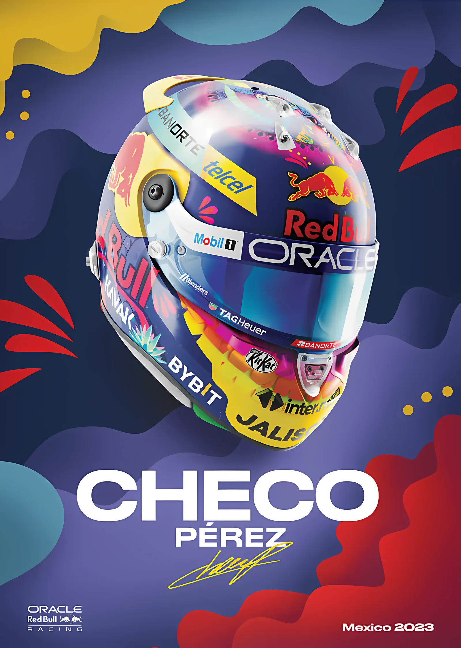 Sergio Pérez · 2023 Meksika Grand Prix Kaskı metal tablo