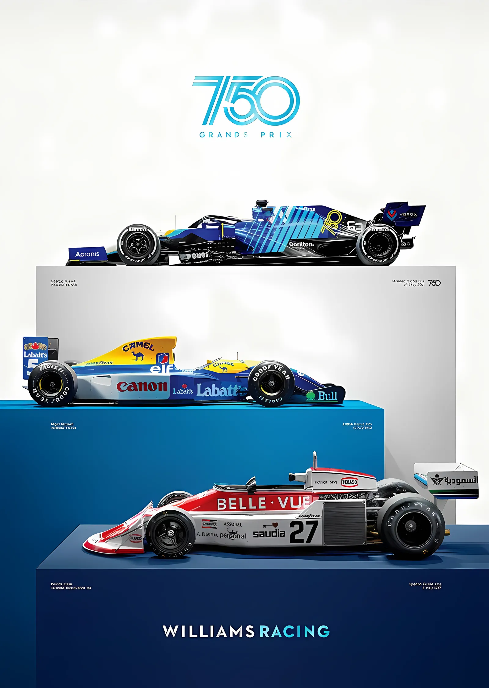 Williams Racing · 750 Grands Prix metal tablo