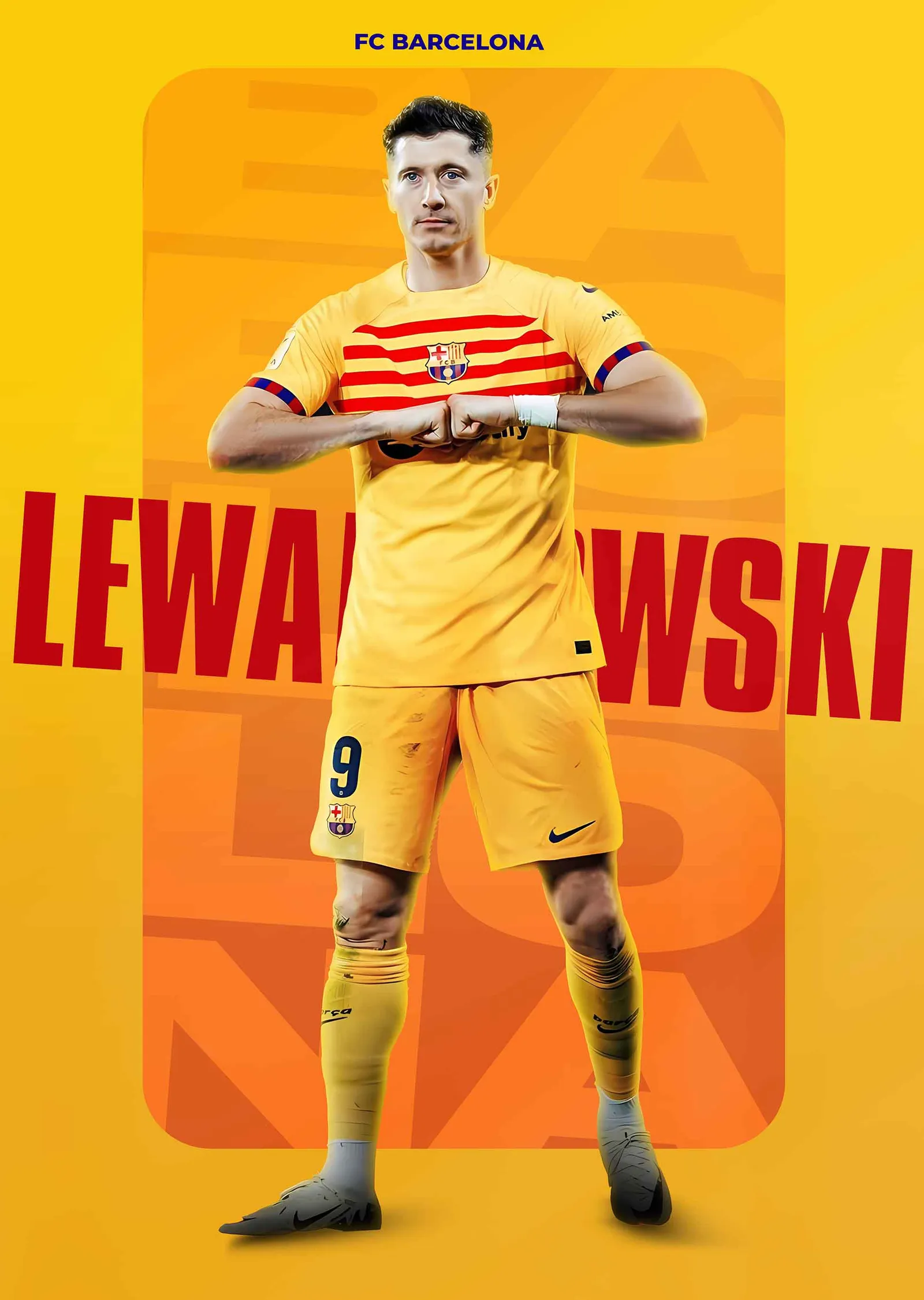 Robert Lewandowski: Barcelona metal tablo