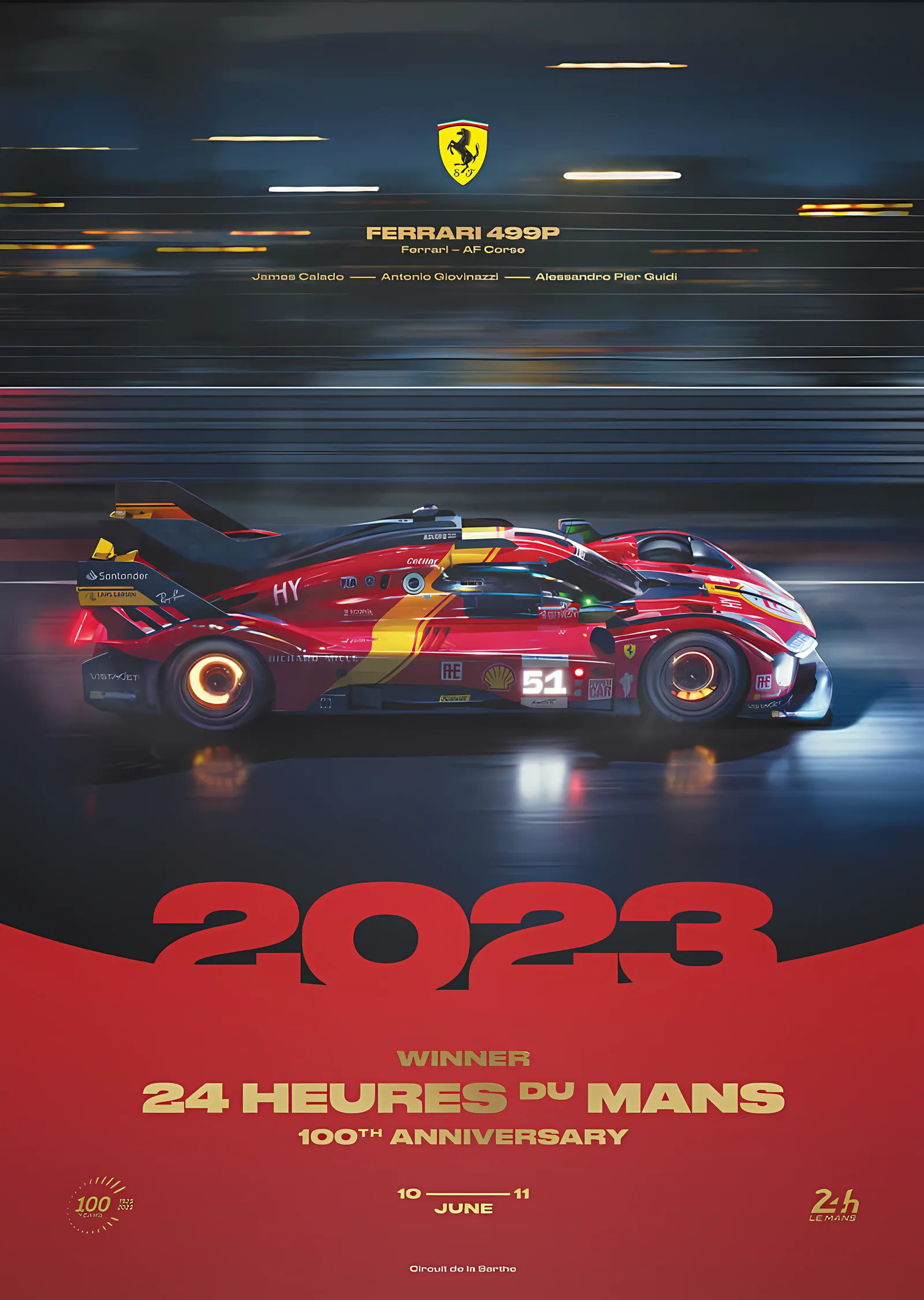 Ferrari 499P · 2023 100. Yıl metal tablo