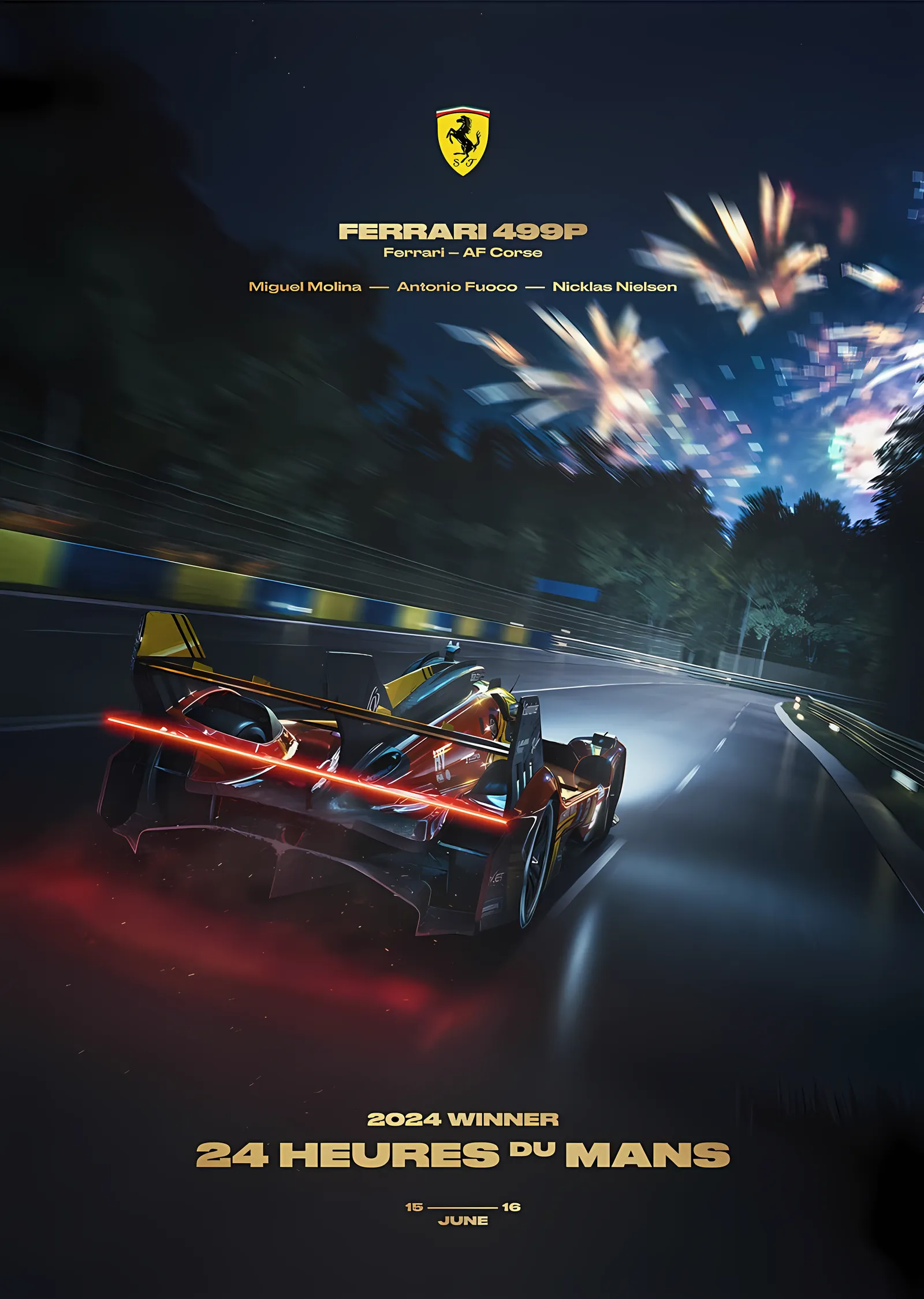 Ferrari 499P · Le Mans Zaferi 2024 metal tablo