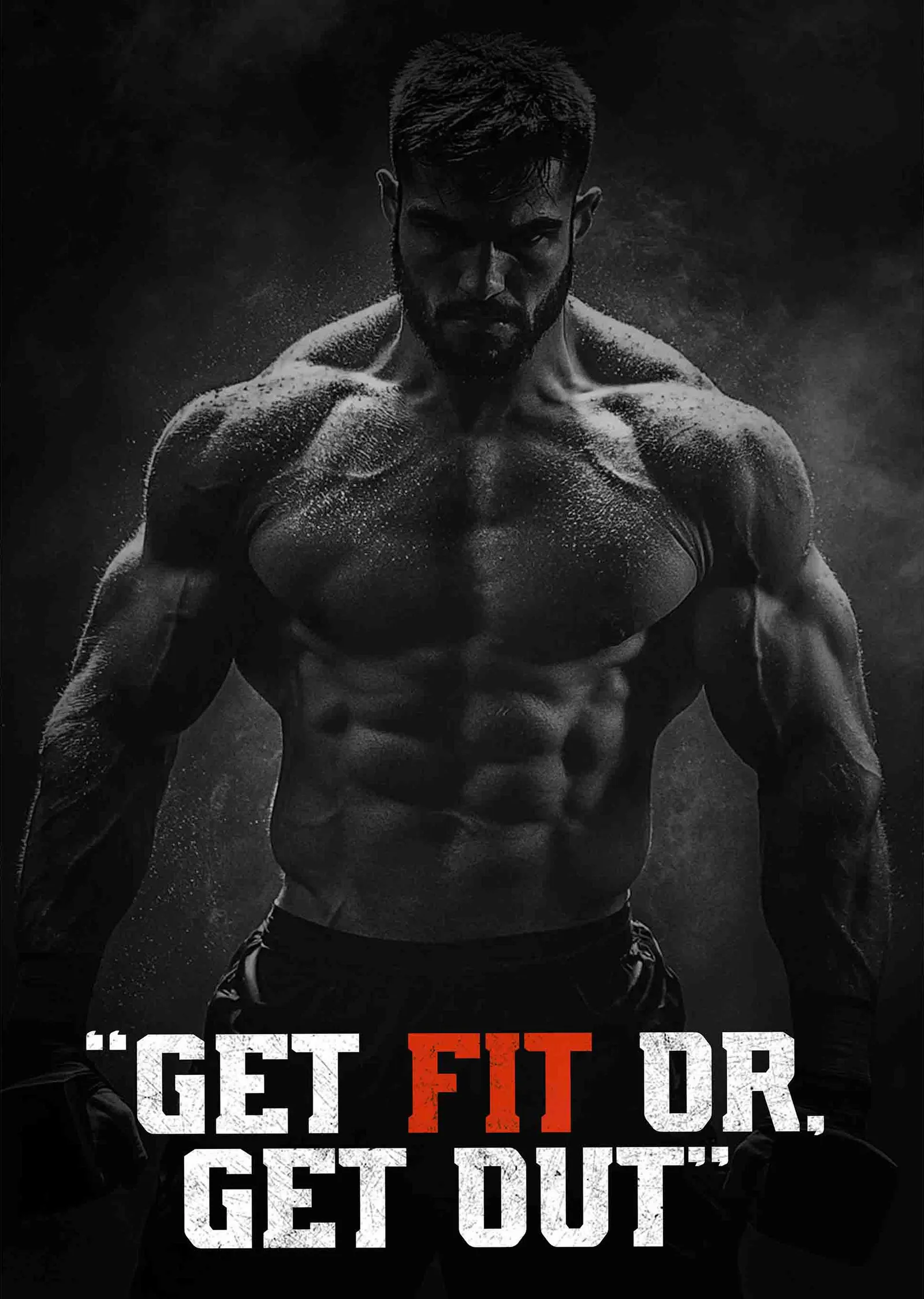 Get Fit or Get Out metal tablo