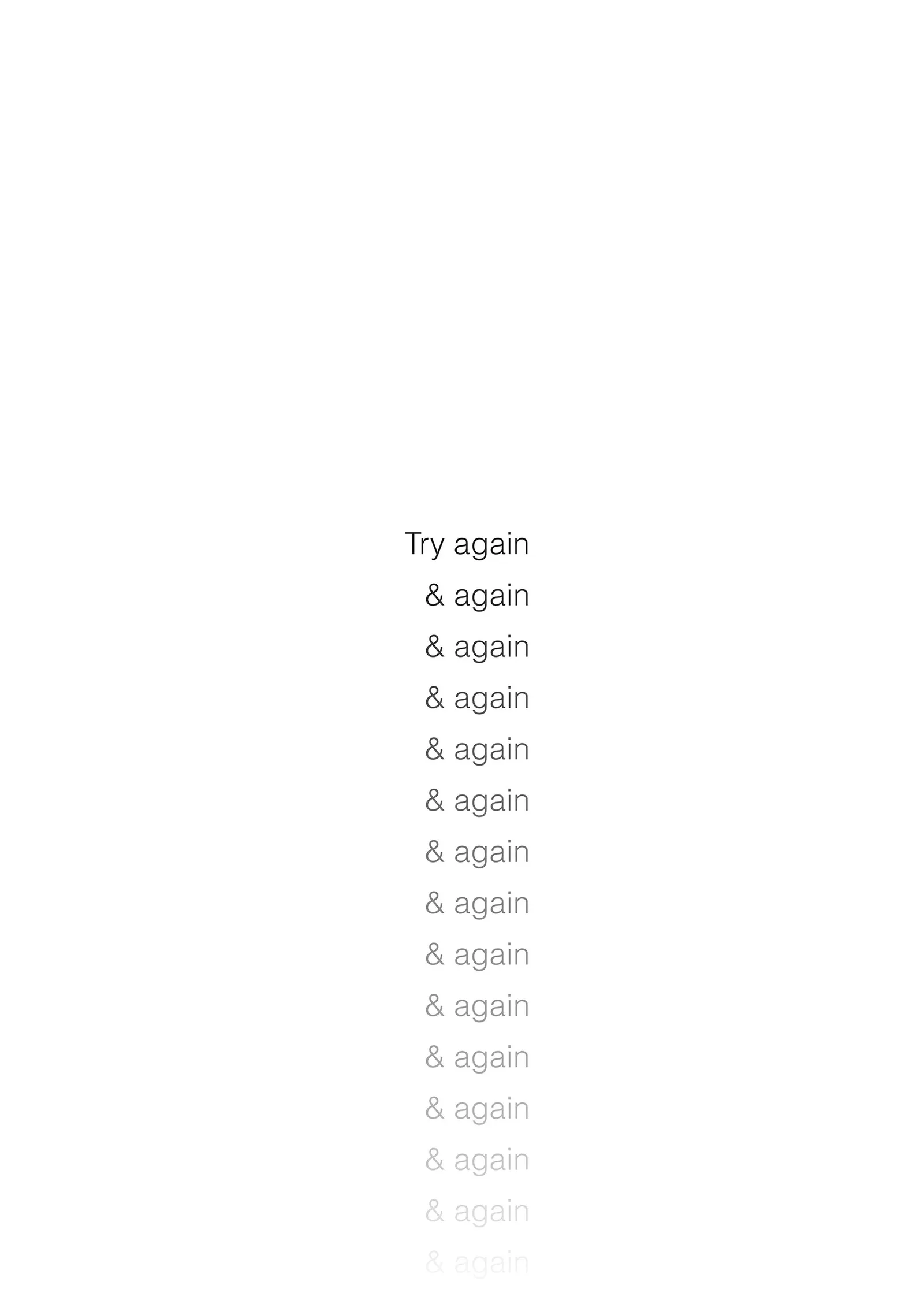 Try Again & Again metal tablo