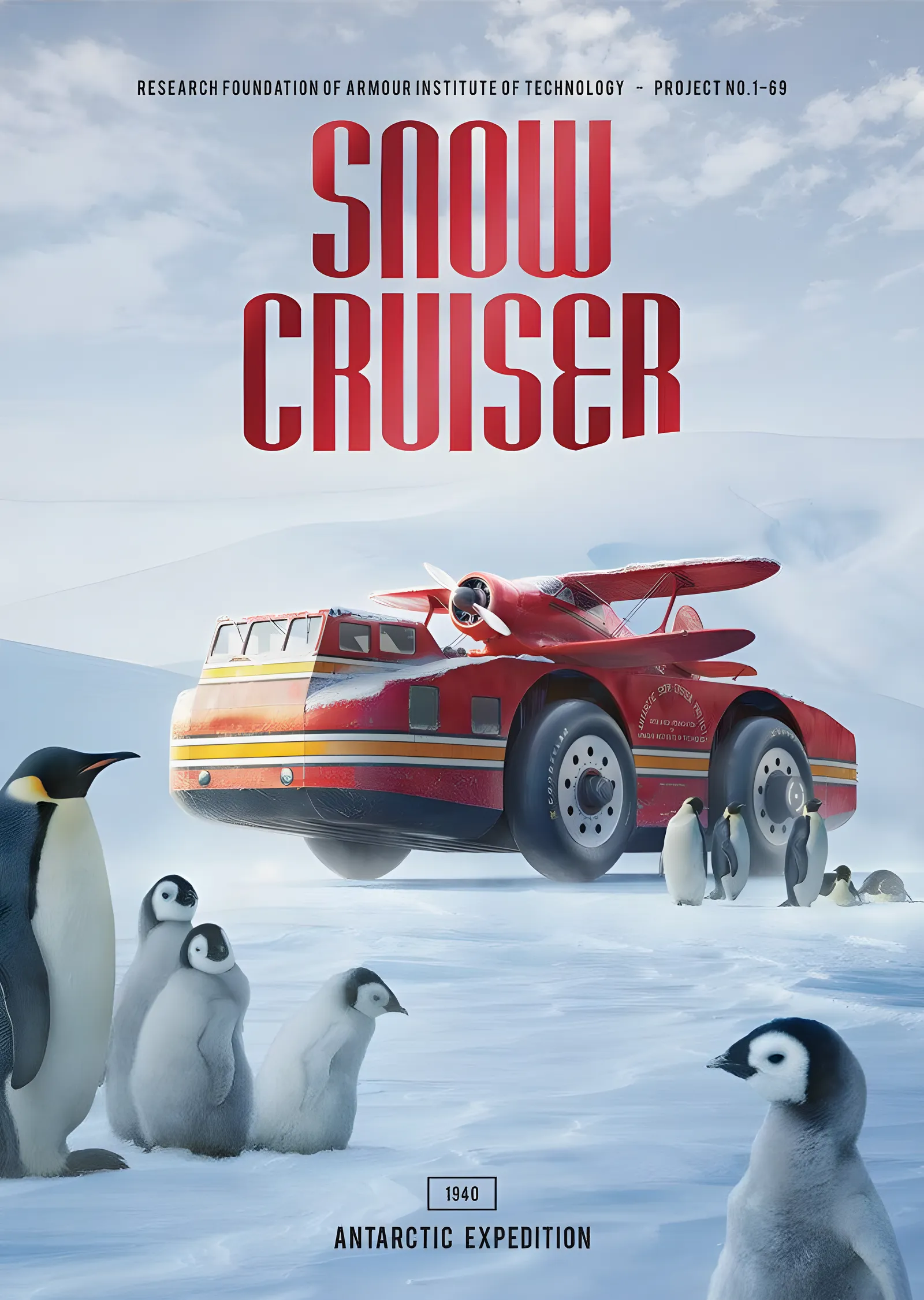 Antarktika Seferi · 1940 Snow Cruiser ‘The Penguin’ metal tablo