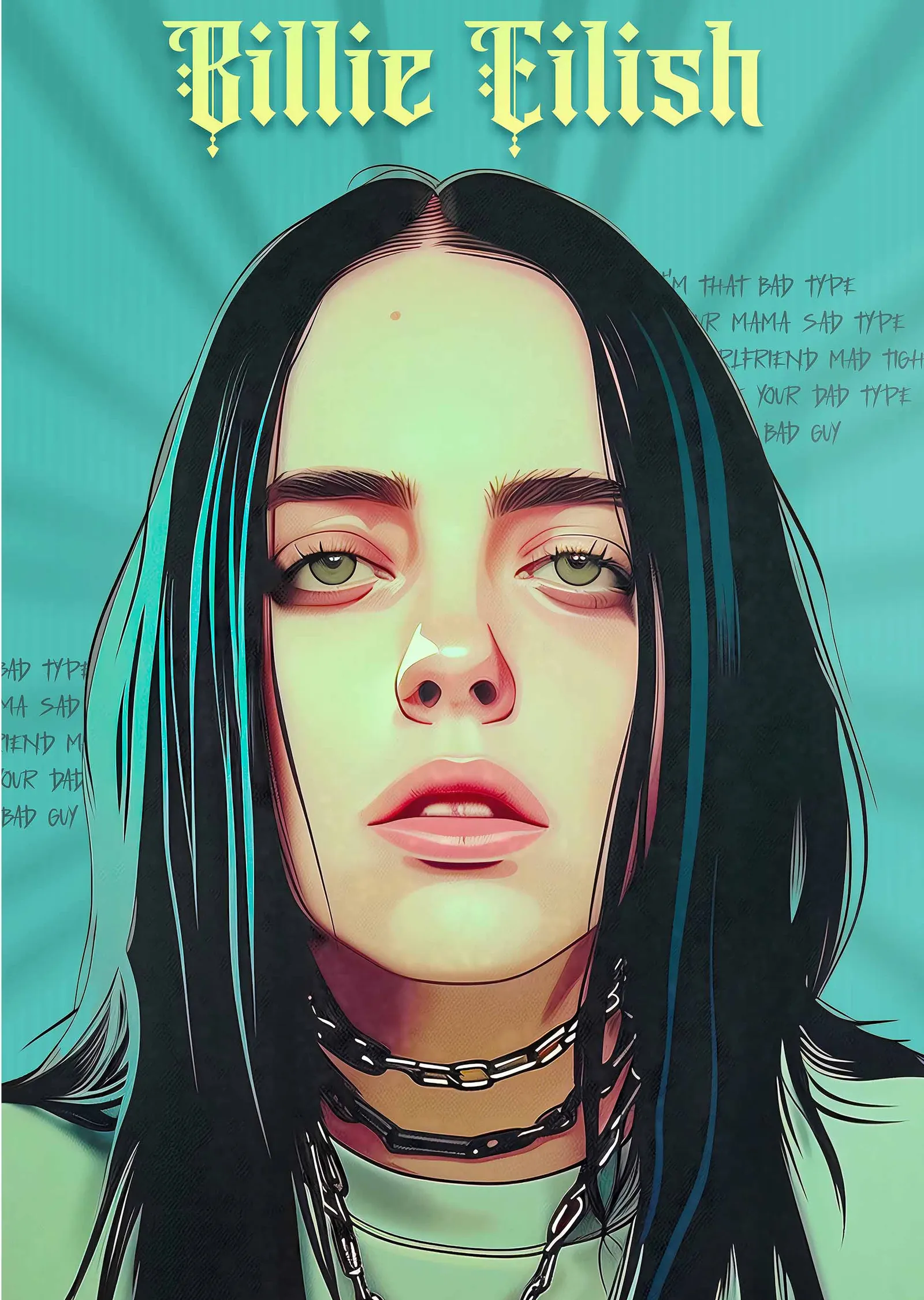 Billie Eilish metal tablo