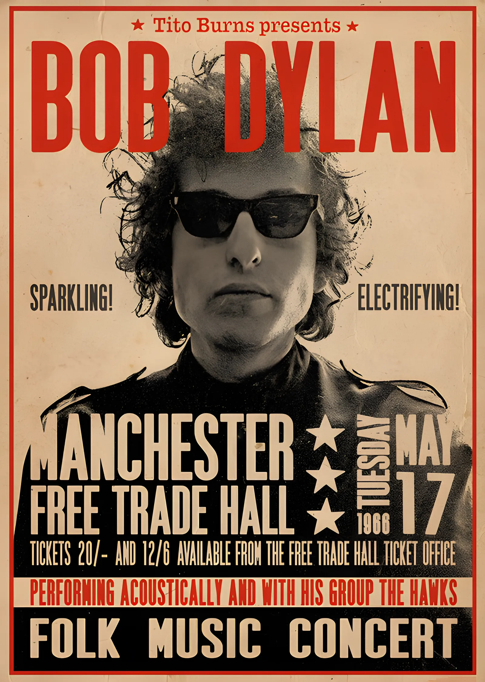 Bob Dylan: Manchester Free Trade Hall metal tablo