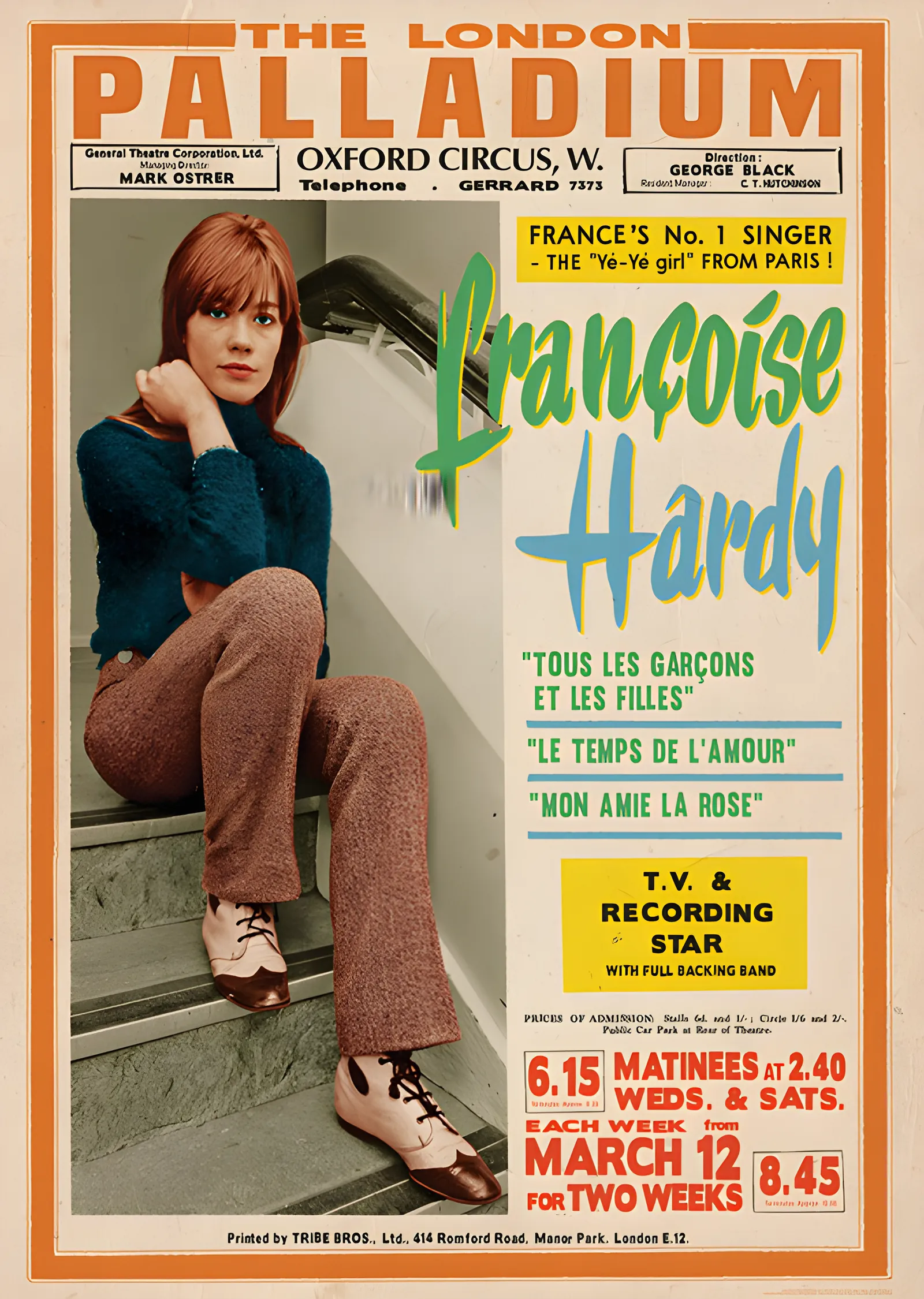 Françoise Hardy: London Palladium metal tablo