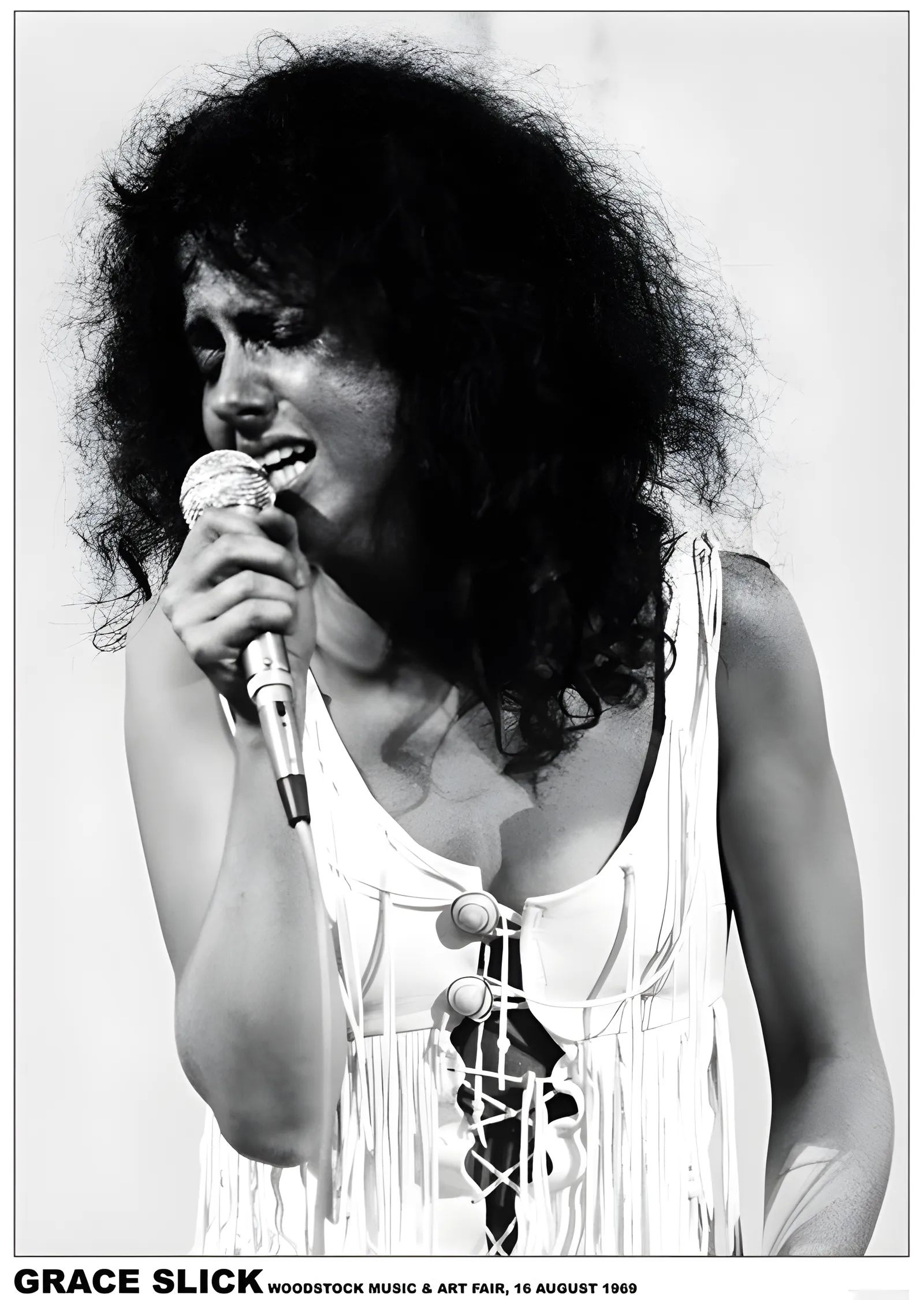 Grace Slick: Woodstock 1969 metal tablo