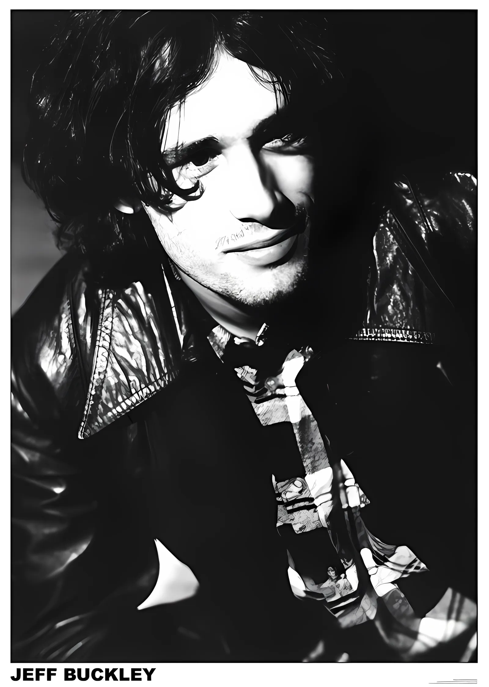 Jeff Buckley: Deri Ceket metal tablo