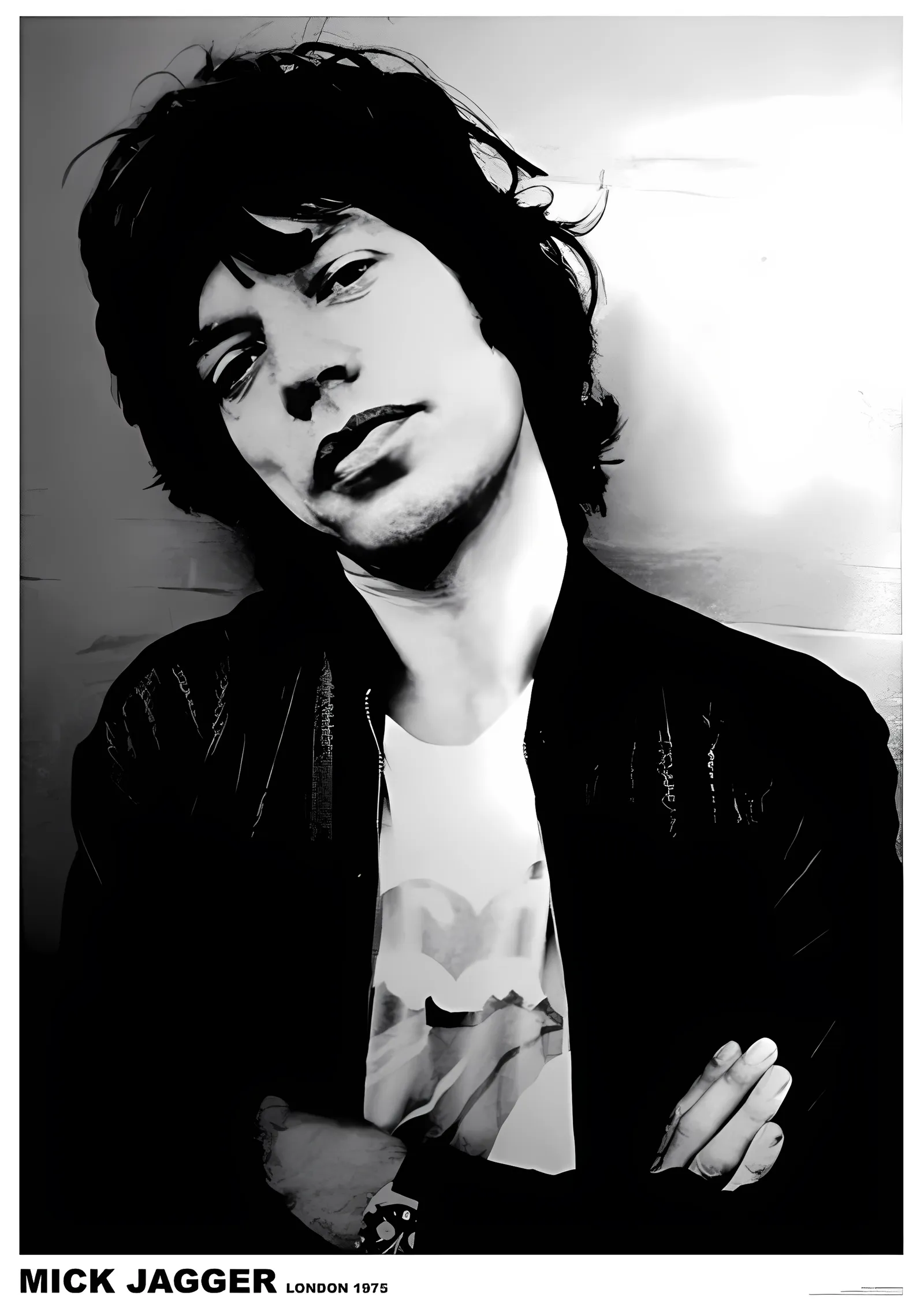 Mick Jagger: Londra 1975 metal tablo