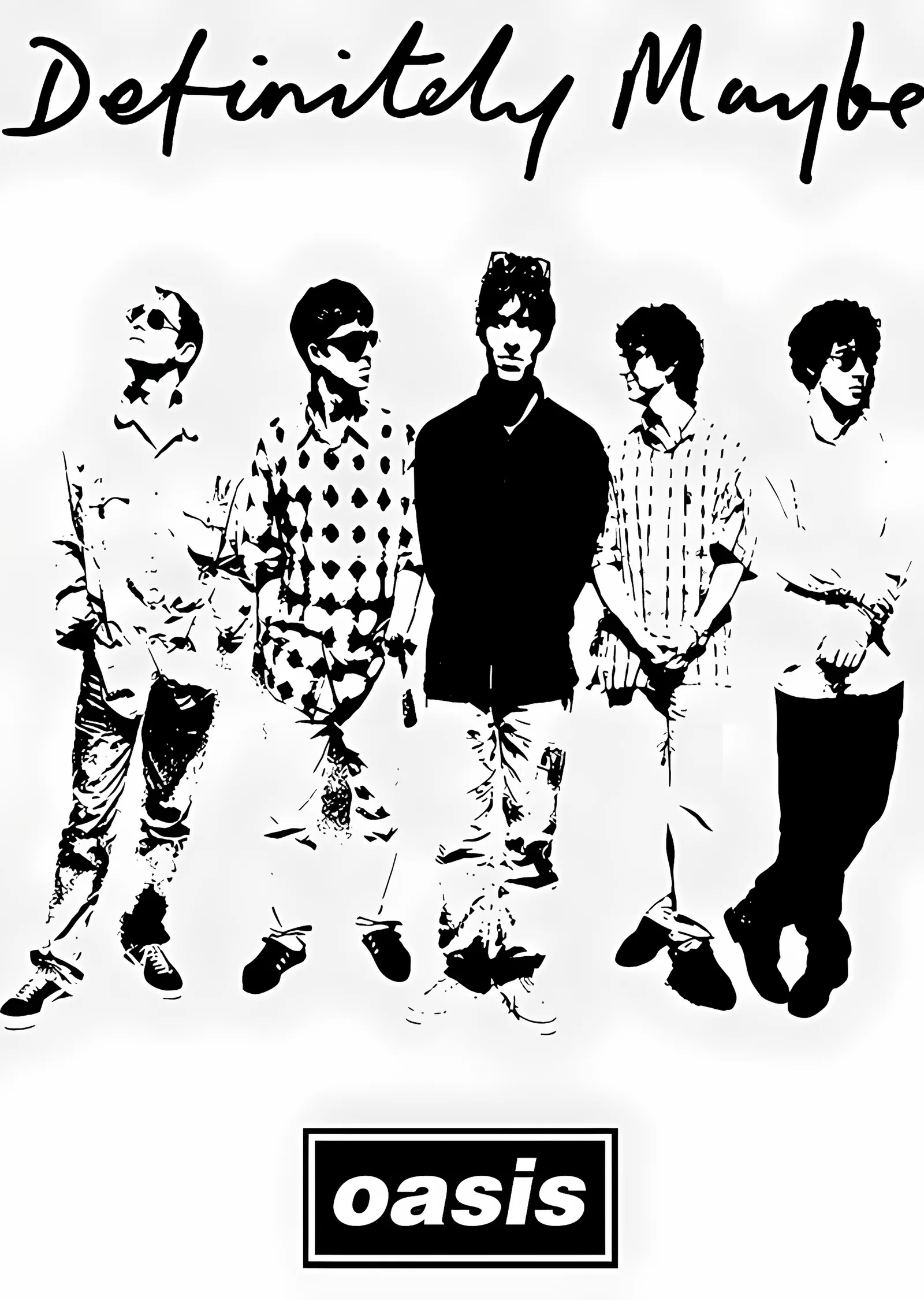 Oasis: Definitely Maybe Silueti metal tablo