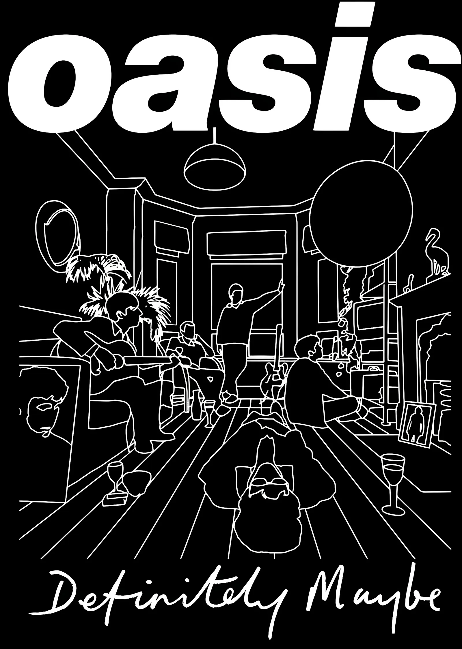 Oasis: Definitely Maybe Çizgi metal tablo