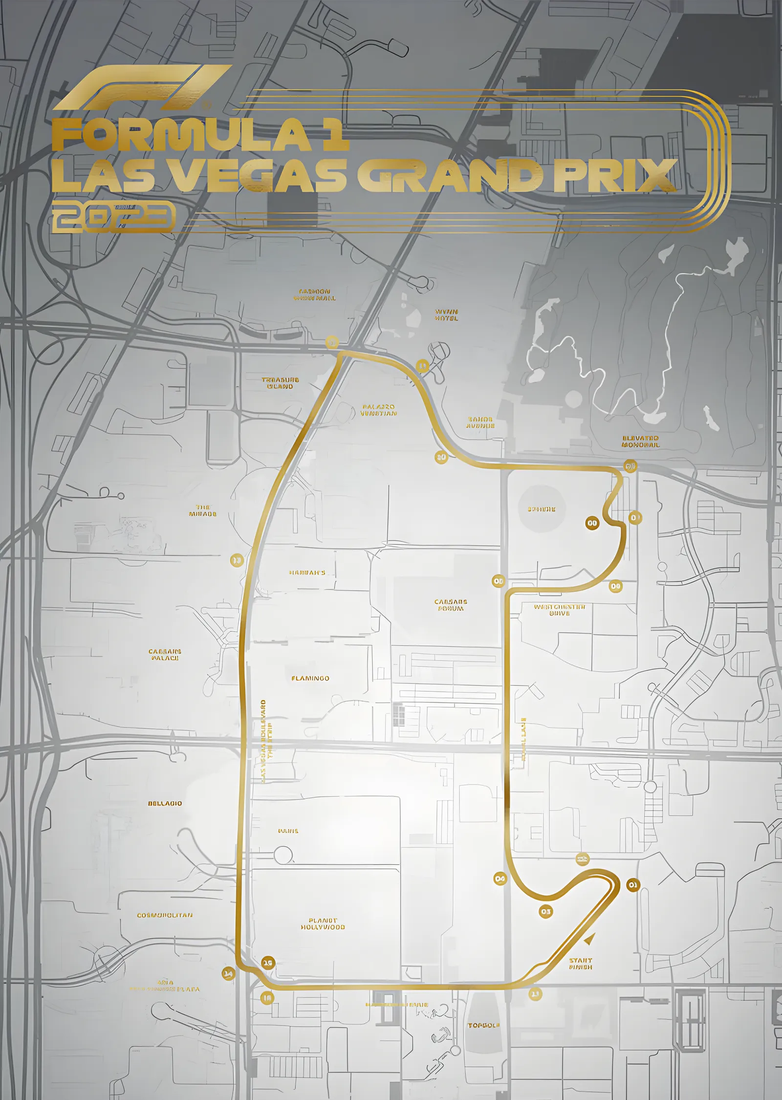 Las Vegas Strip Pisti · 2023 F1 metal tablo