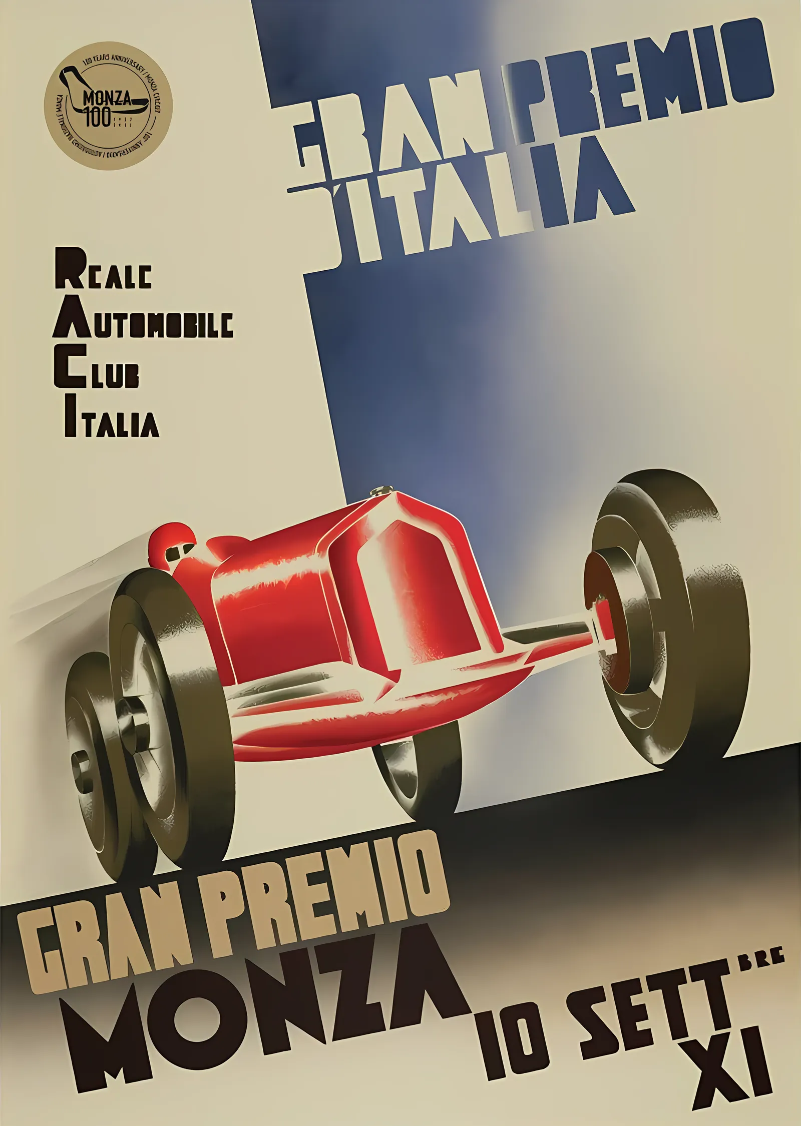 Monza Pisti · 1933 100. Yıl metal tablo