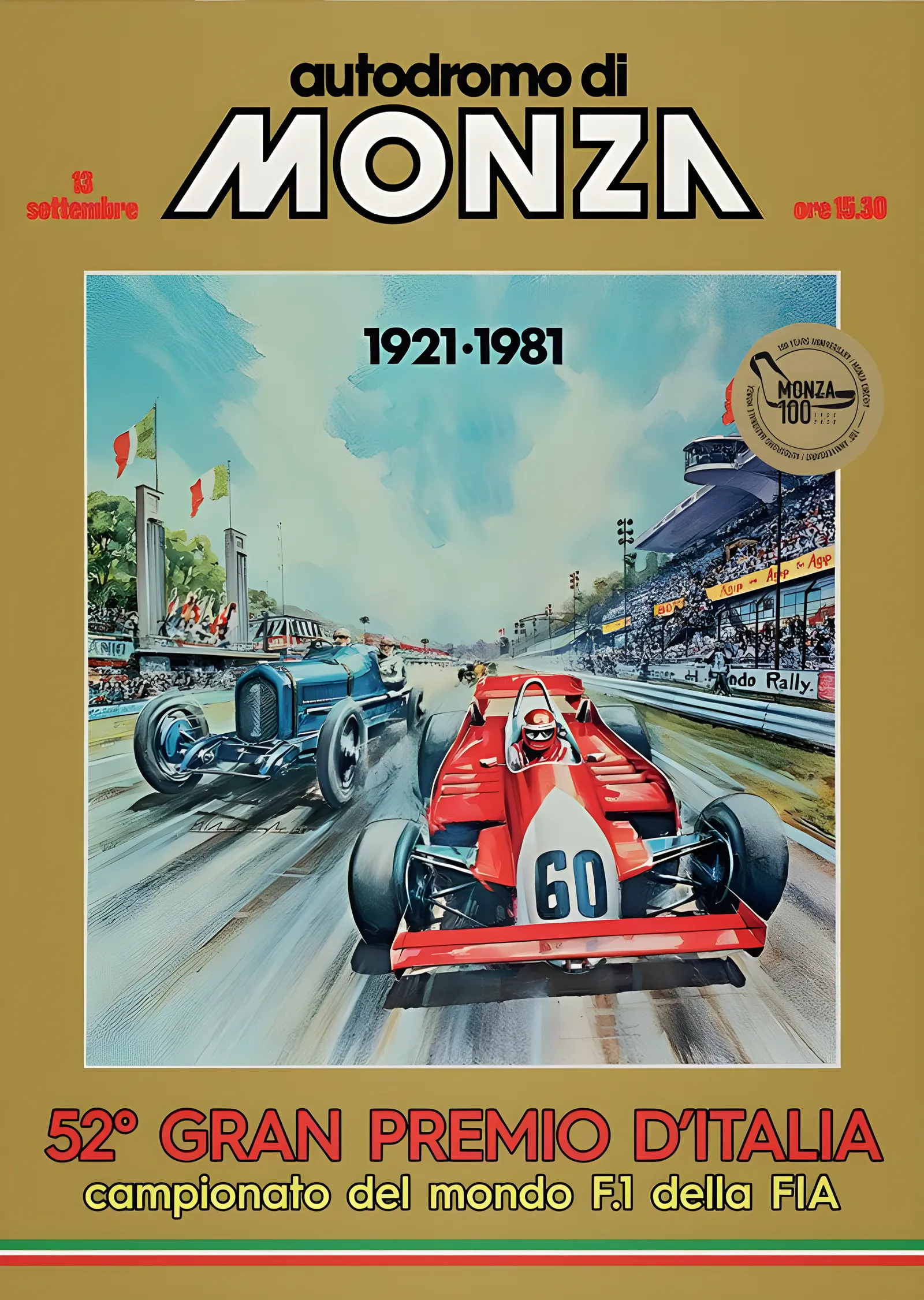 Monza Pisti · 1981 100. Yıl metal tablo
