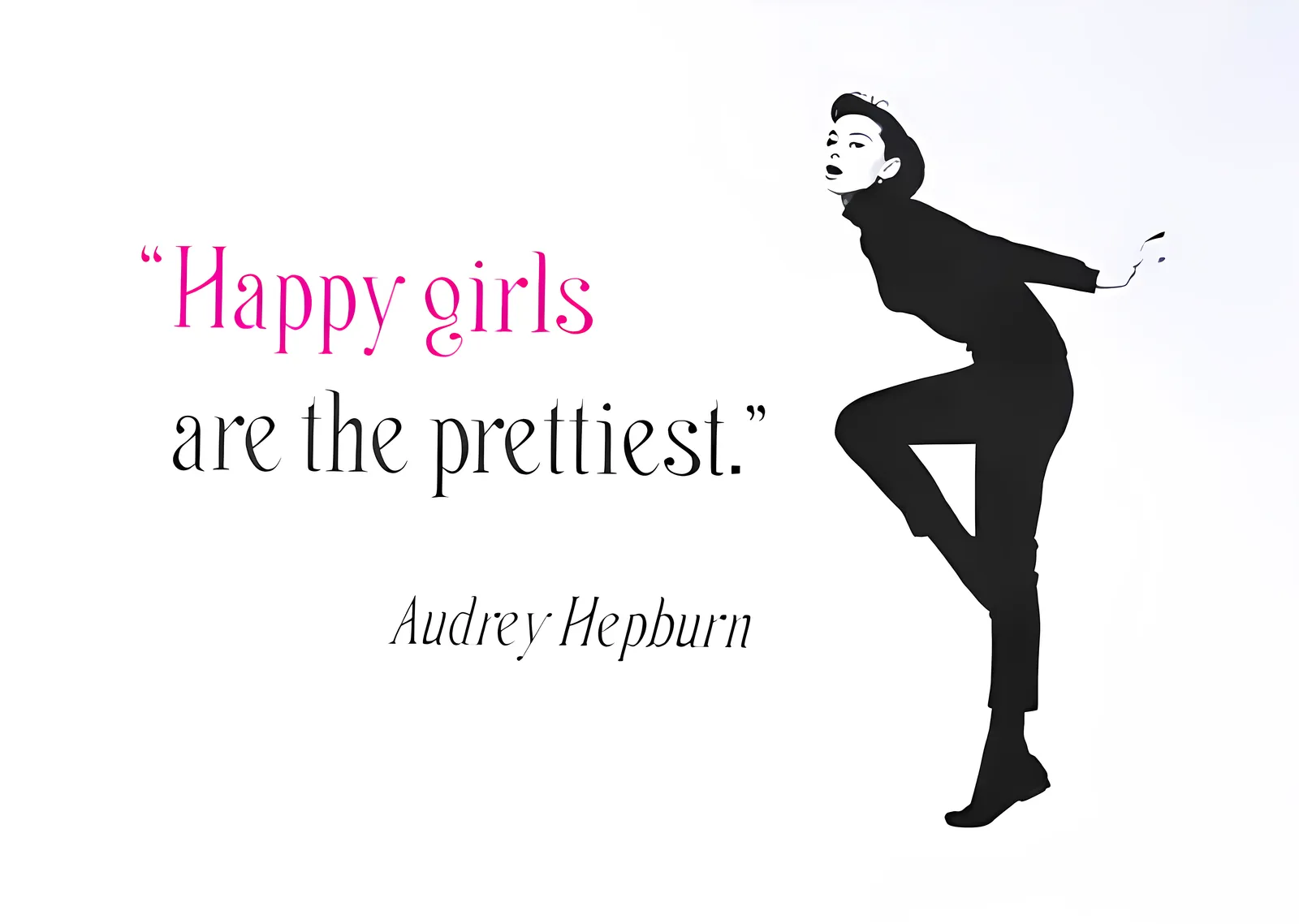 Audrey Hepburn: Happy Girls Are the Prettiest metal tablo