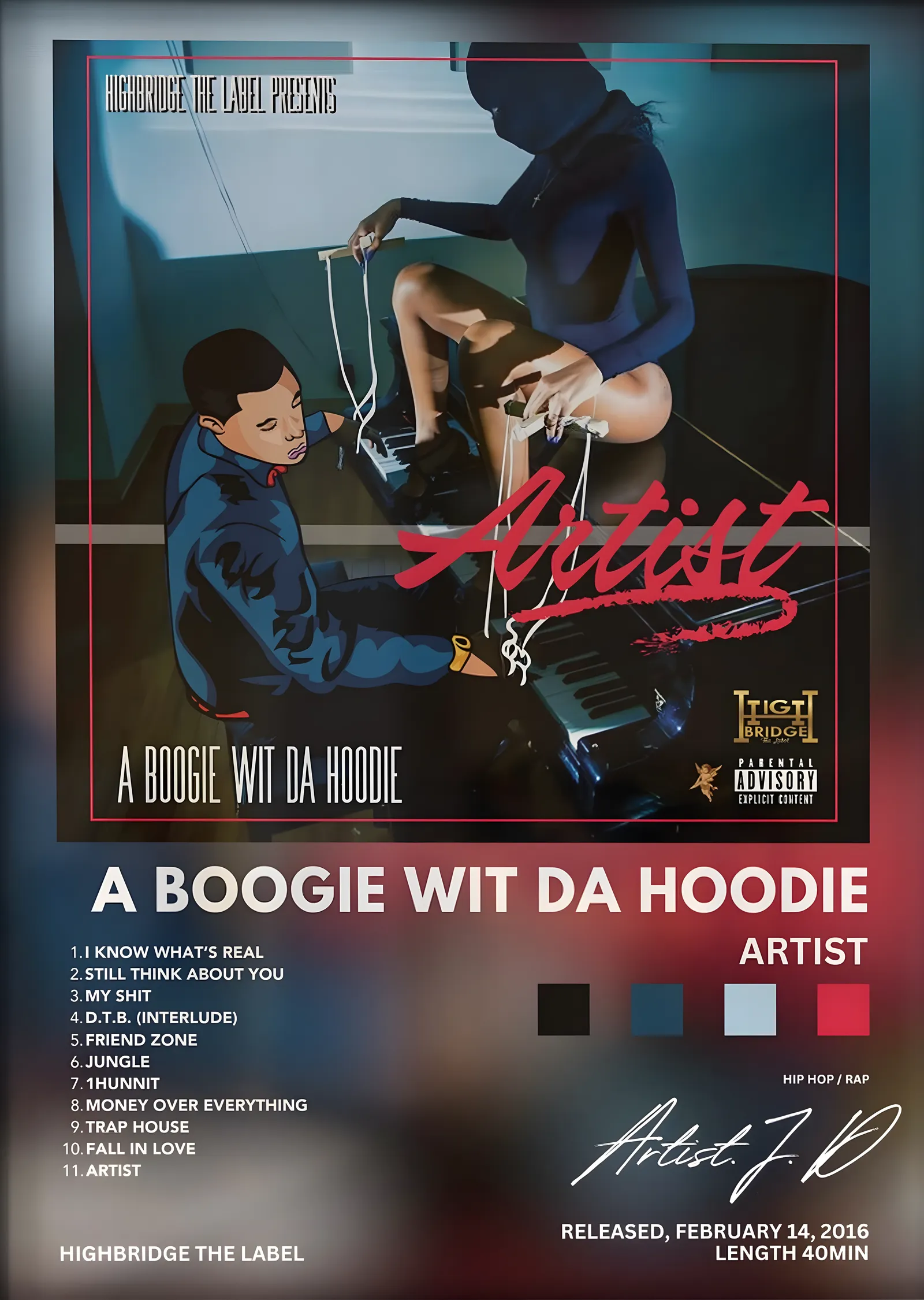 A Boogie wit da Hoodie: Artist metal tablo