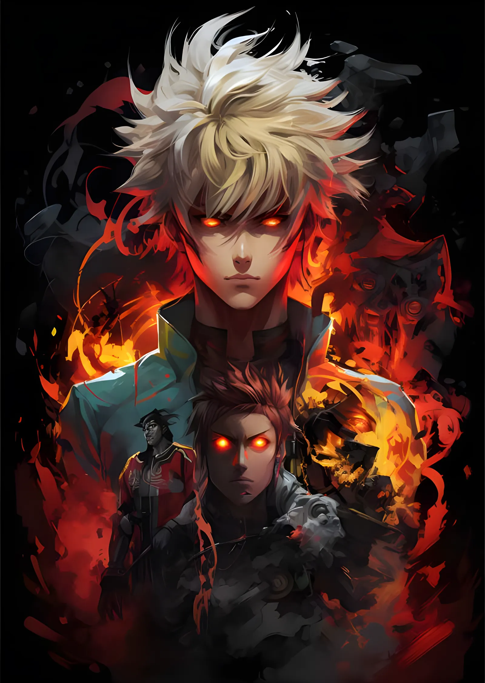 Alevli Anime Karakterleri metal tablo