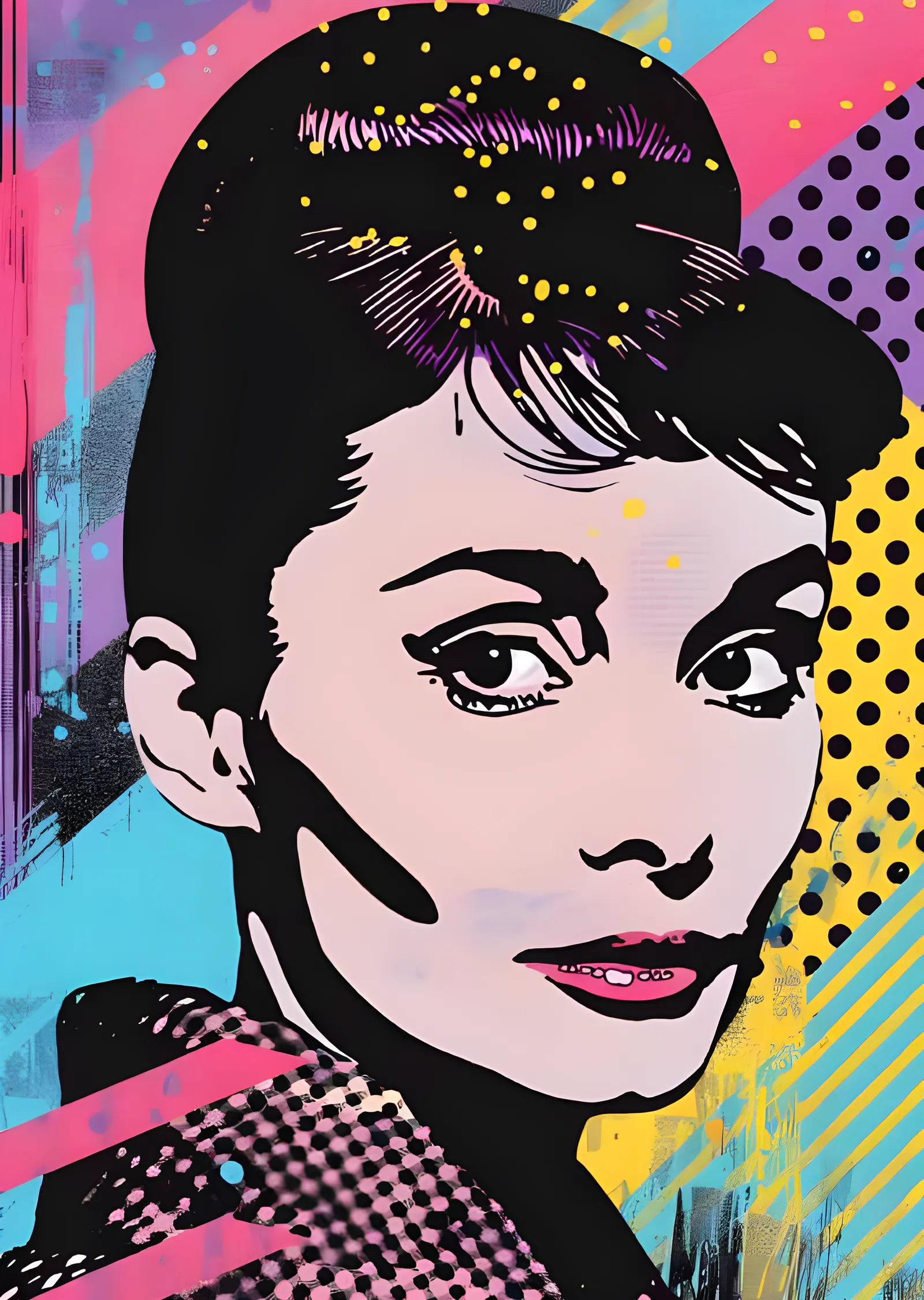 Audrey Hepburn - Pop Art metal tablo