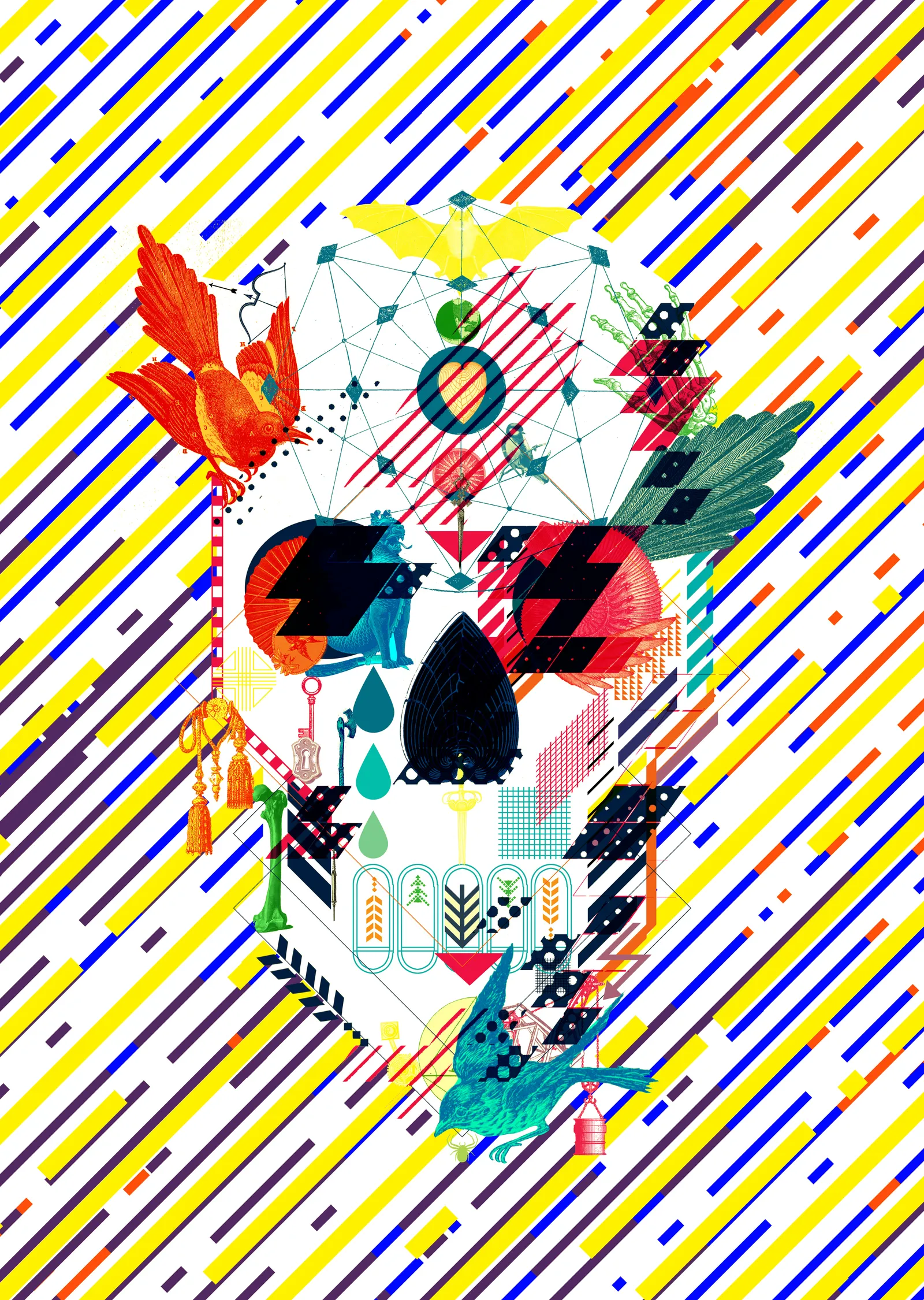 Abstract Skull metal tablo