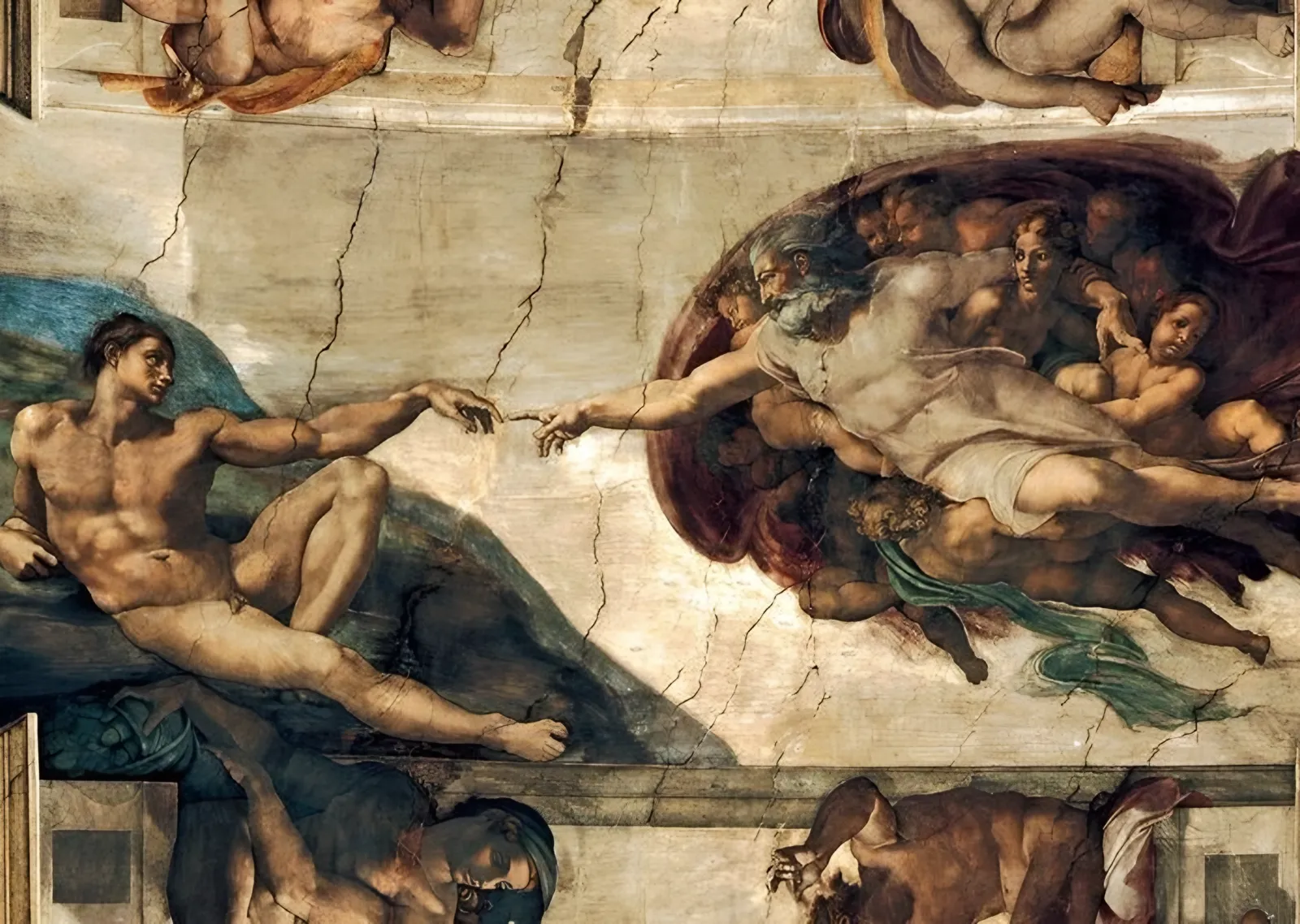 Adem'in Yaratılışı - Michelangelo metal tablo