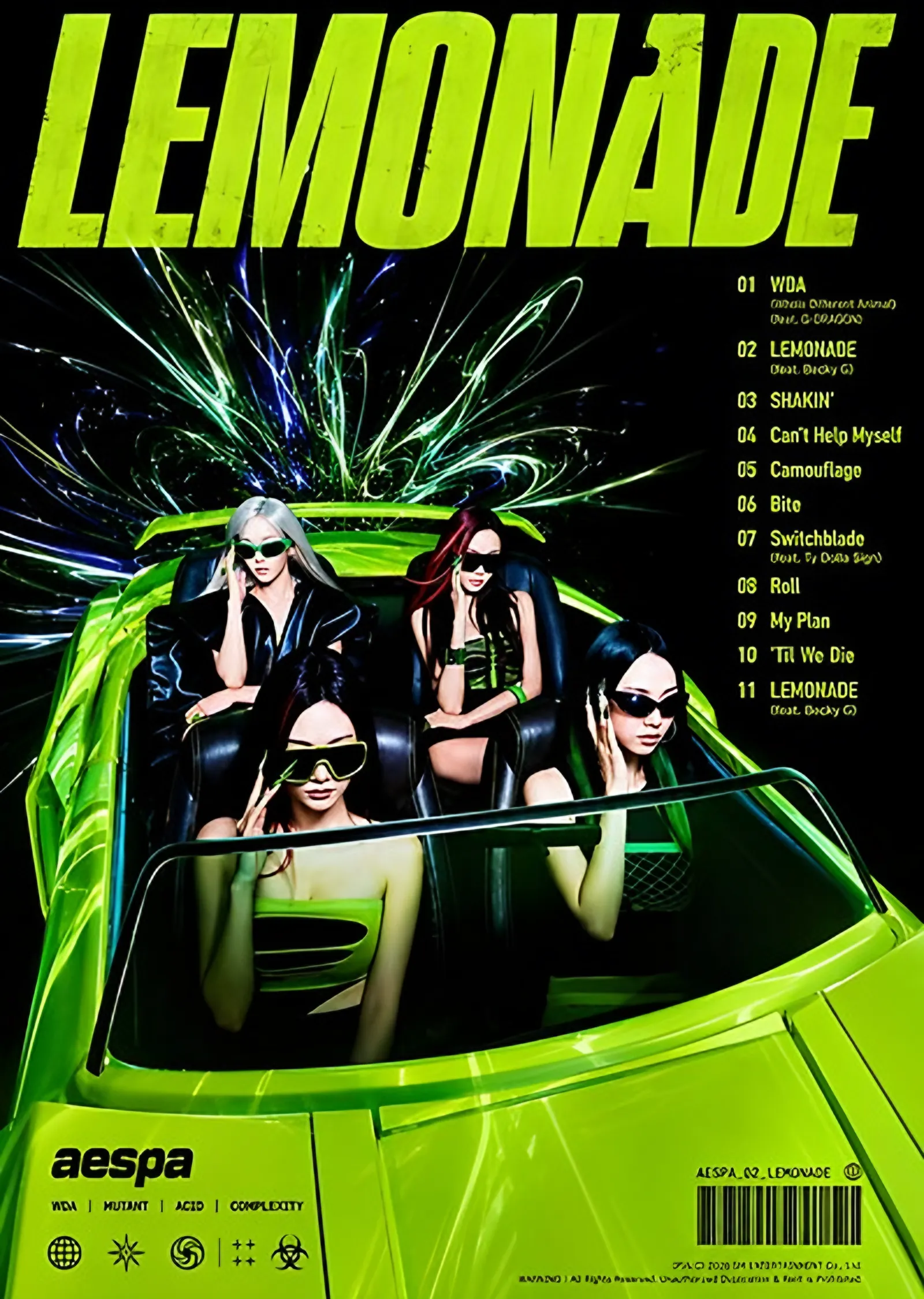 aespa - Lemonade Şarkı Listesi metal tablo