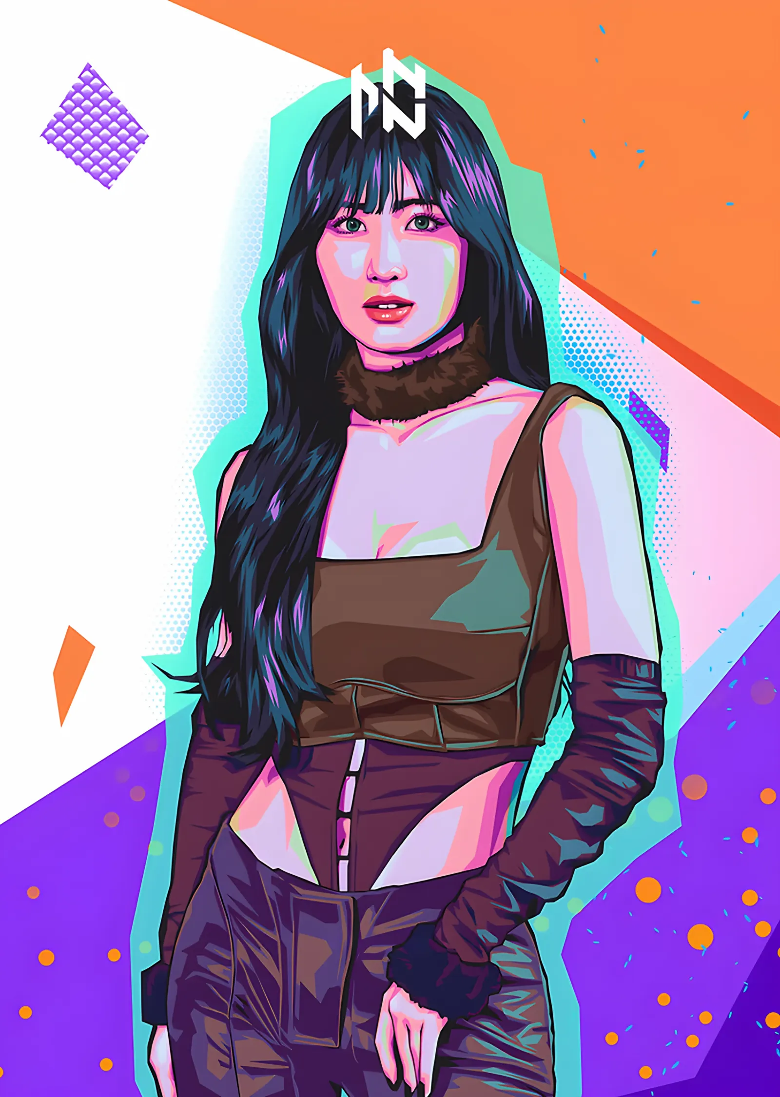 aespa - Neon Pop Art metal tablo